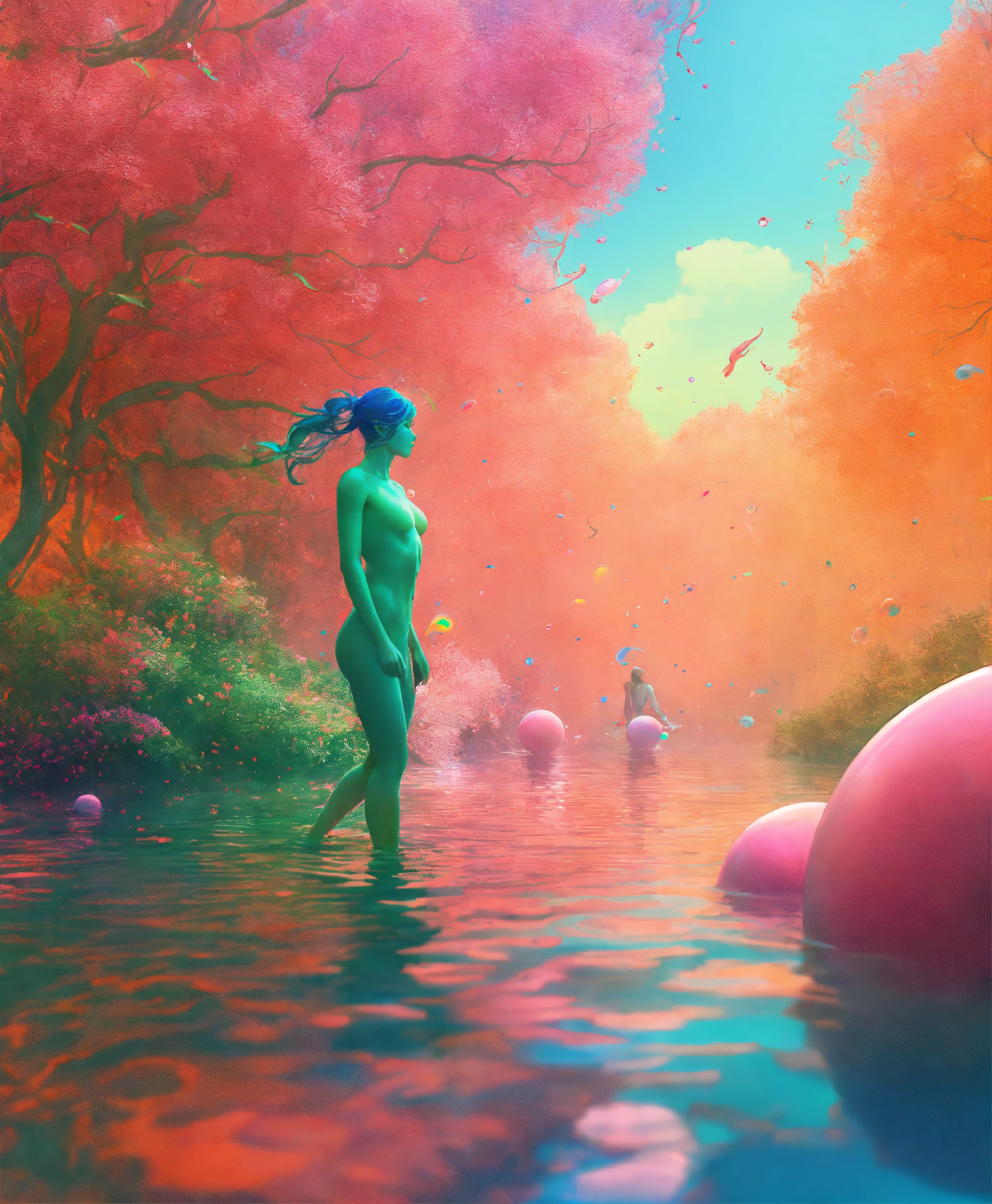 Lexica - Genderless body silhouettes floating, fantasy, HD, 8K, highly ...