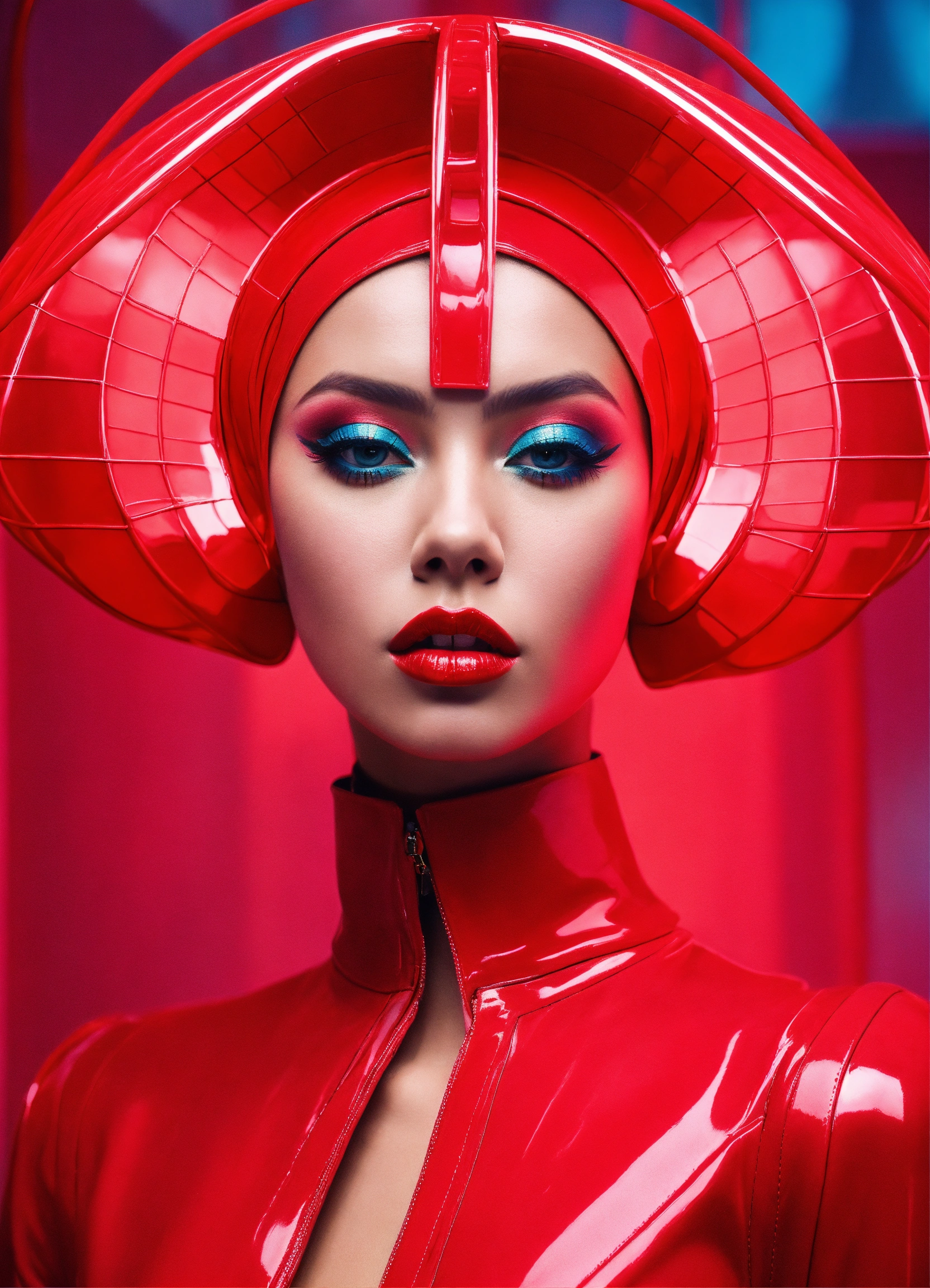 Lexica - A beautiful pastel female pop artist all red sleek futuristic ...