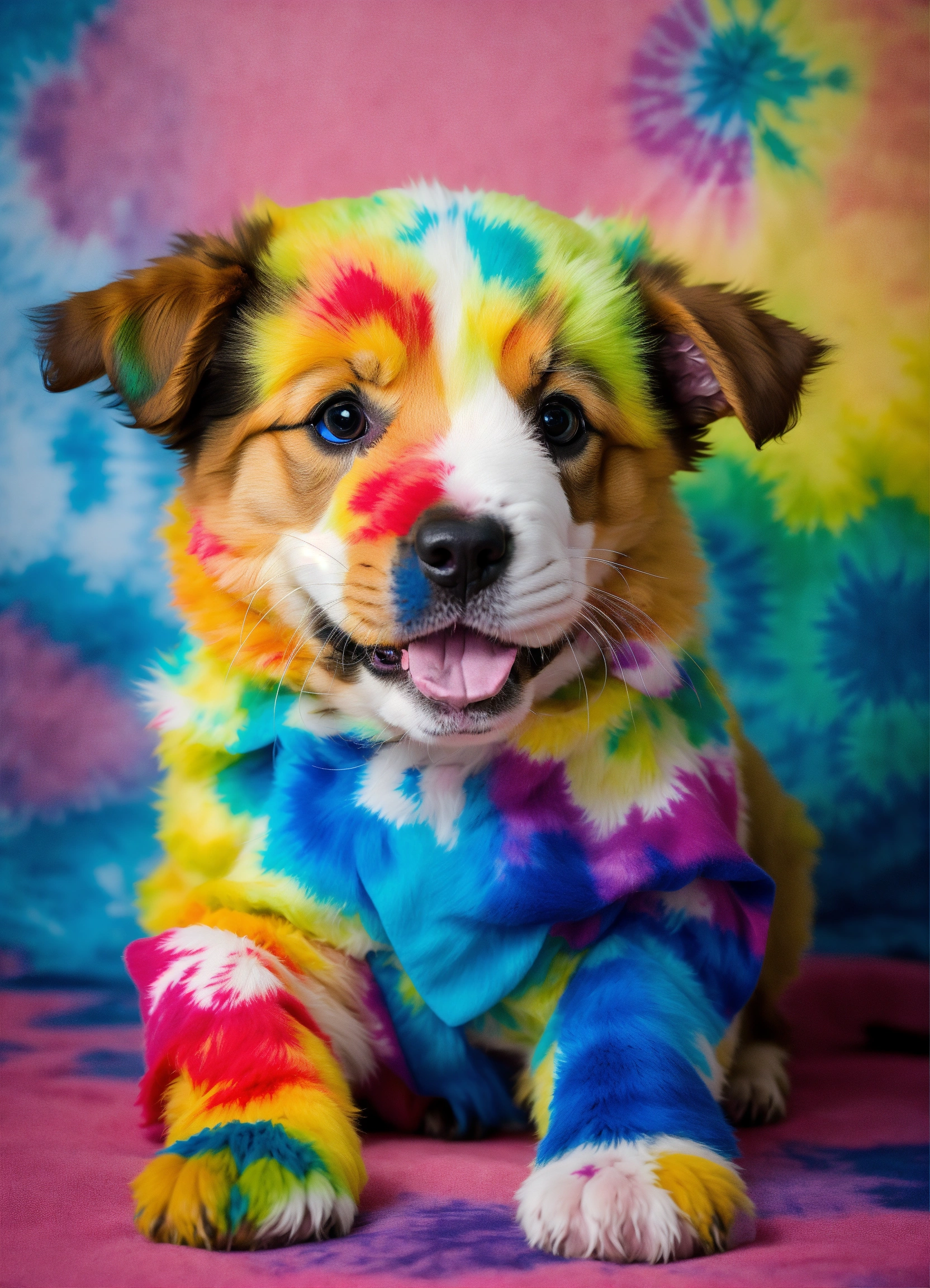 Howilath Dog Hoodie Dog Sweaters With Hat, Tie-dye Rainbow Soft And Warm Dog Sweater For Small Medium Large Dogs Cats Shirt - S, Small (Pack Of 1