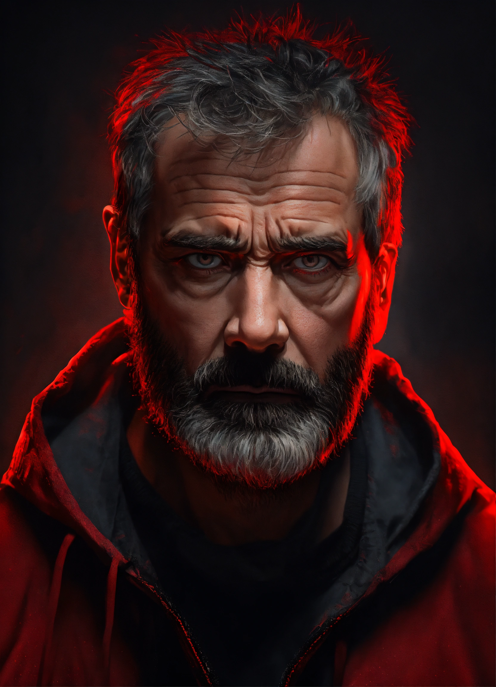 Lexica - A realistic photograph of a 55-year-old man, with a scary ...