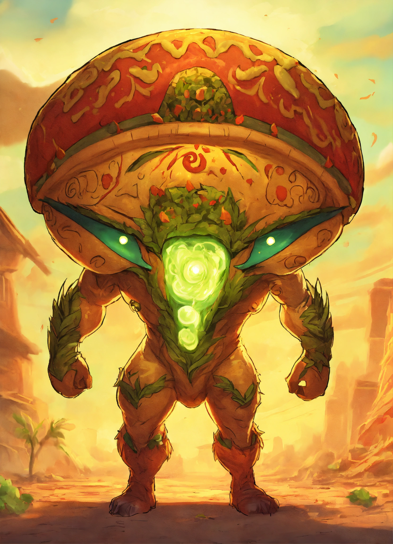 Lexica - Anime energy-bending taco-faced creature