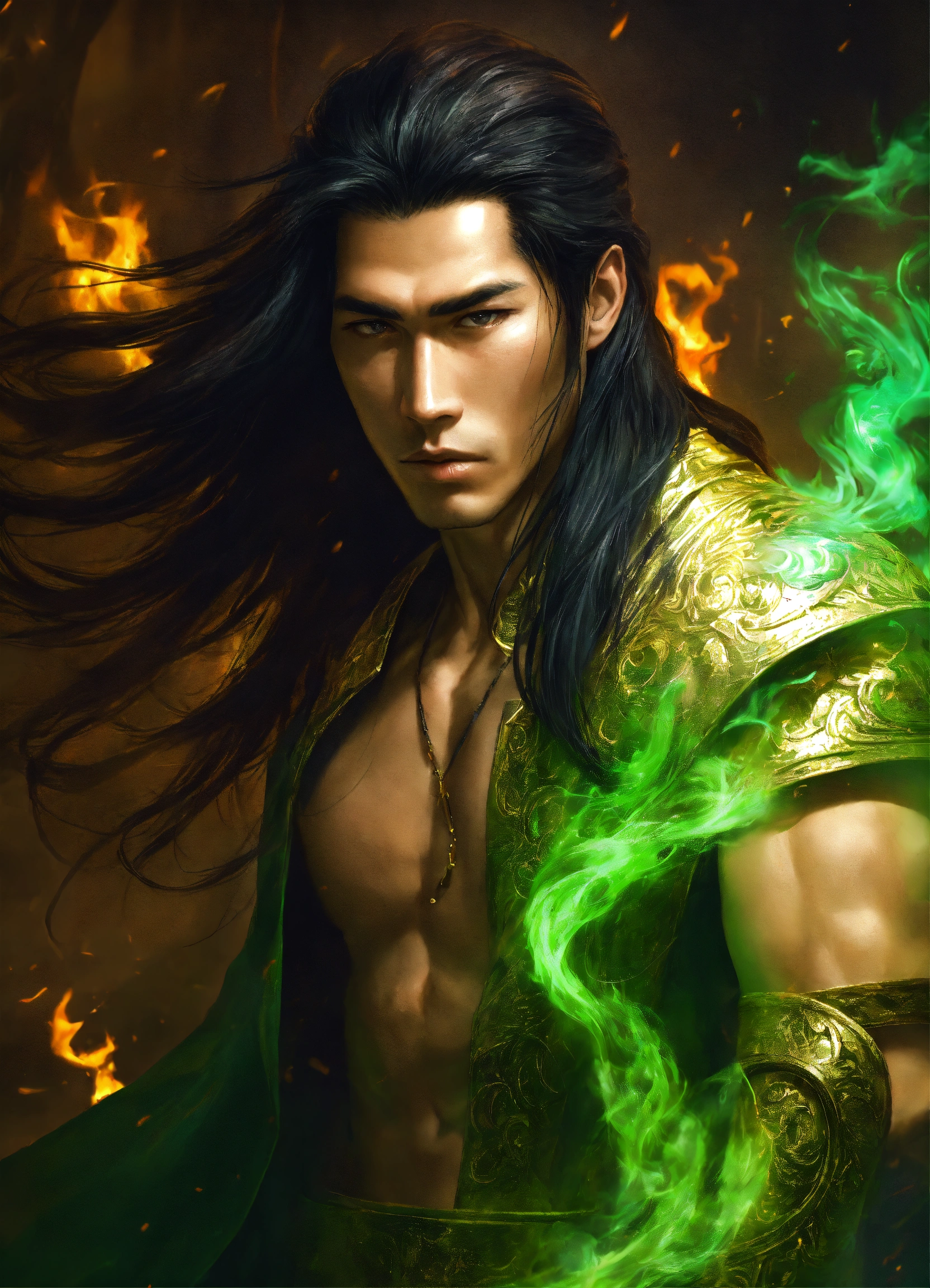 Lexica - Thailand handsome severe clean shaven man with long hair ...