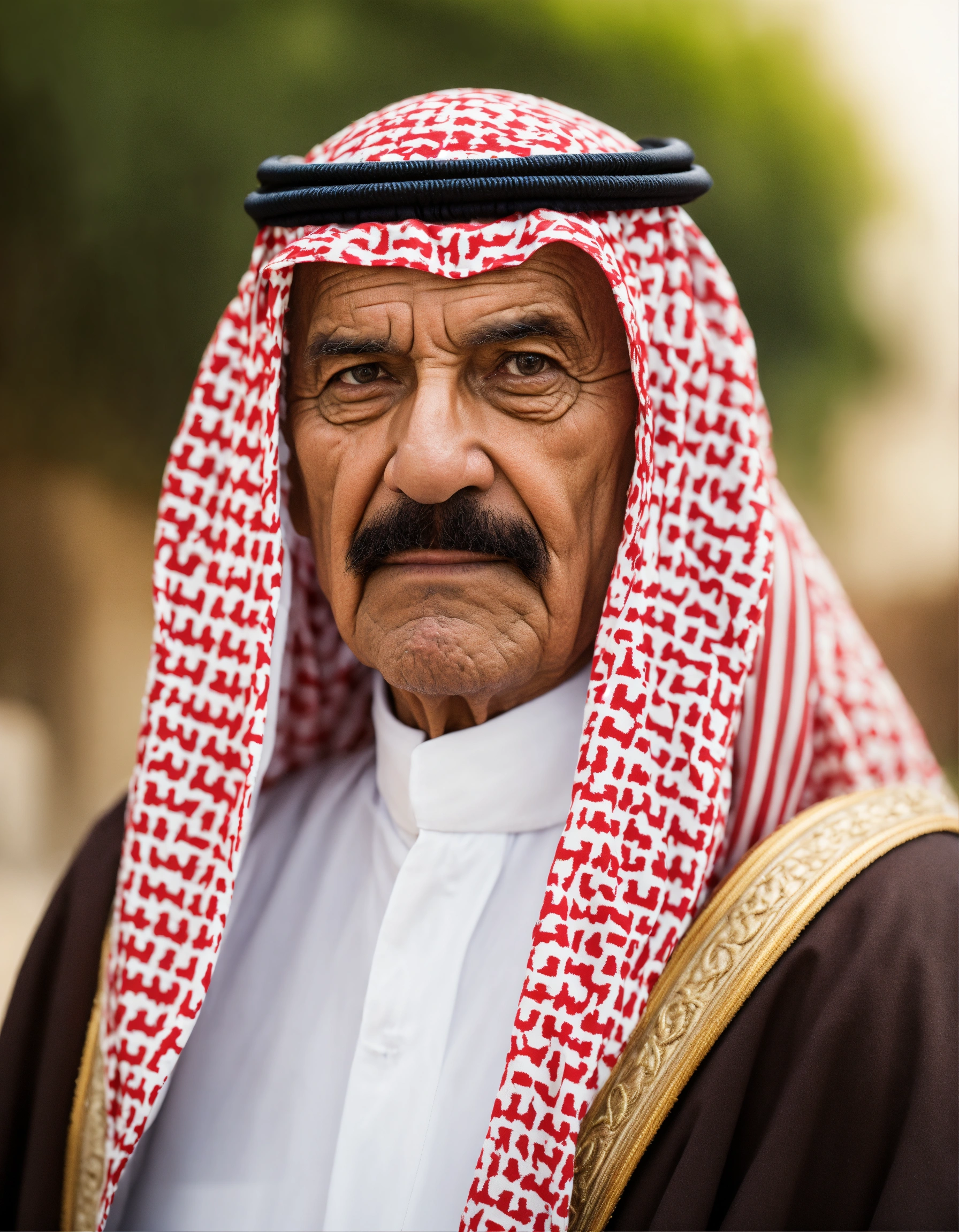 Lexica - Saudi old man official costume, standing, looking left, white ...