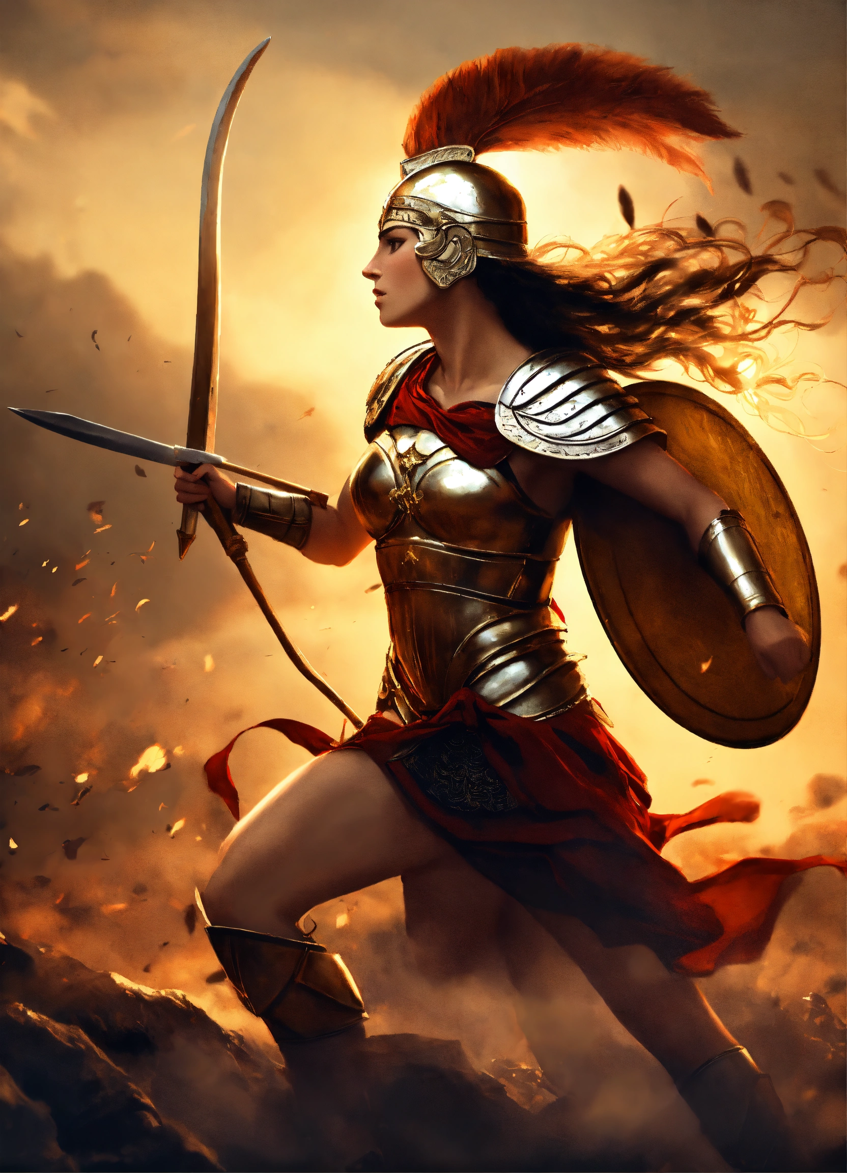 Lexica - Ancient Greek warrior woman in battle, depicted in the style ...