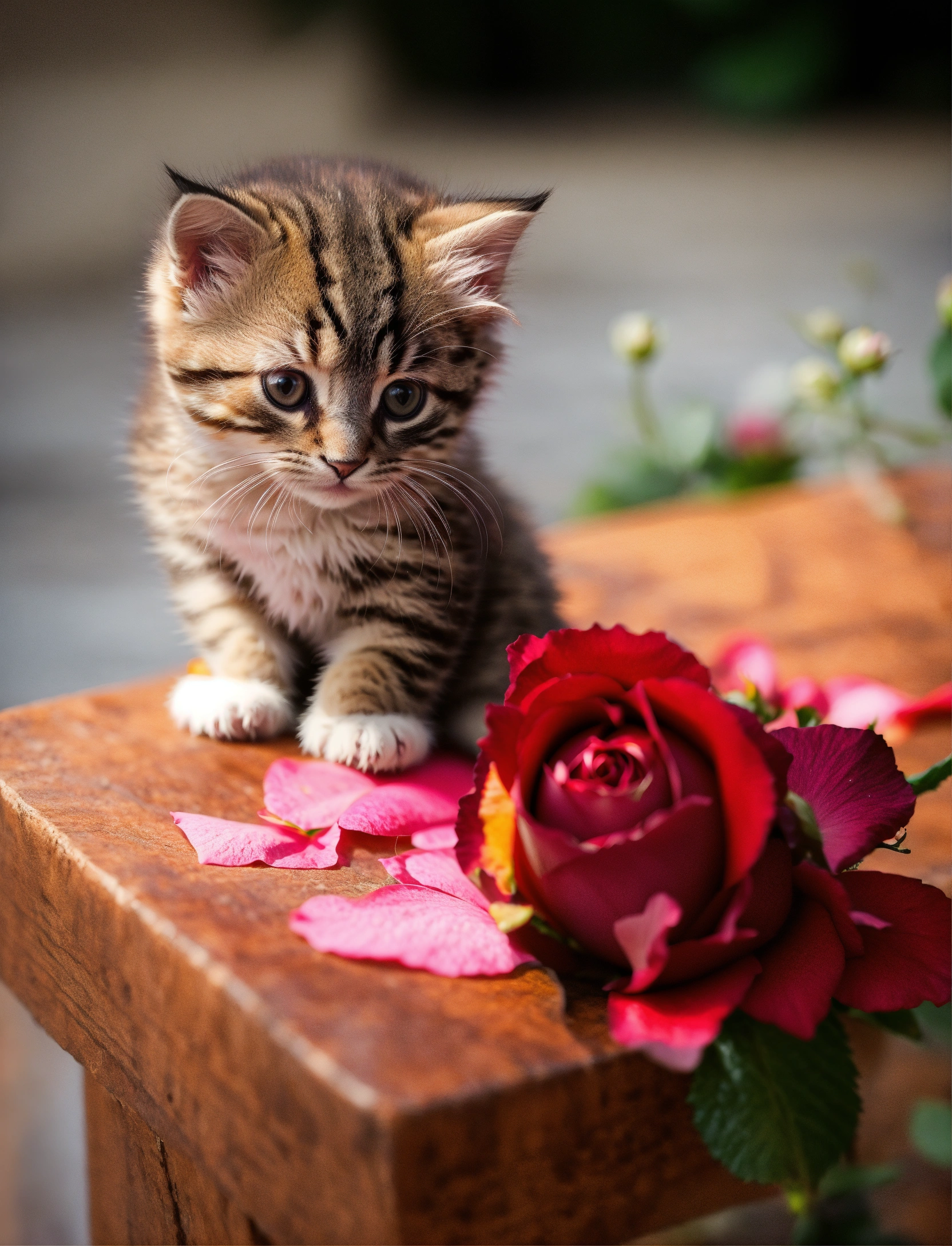 Lexica - Kitten on the rose