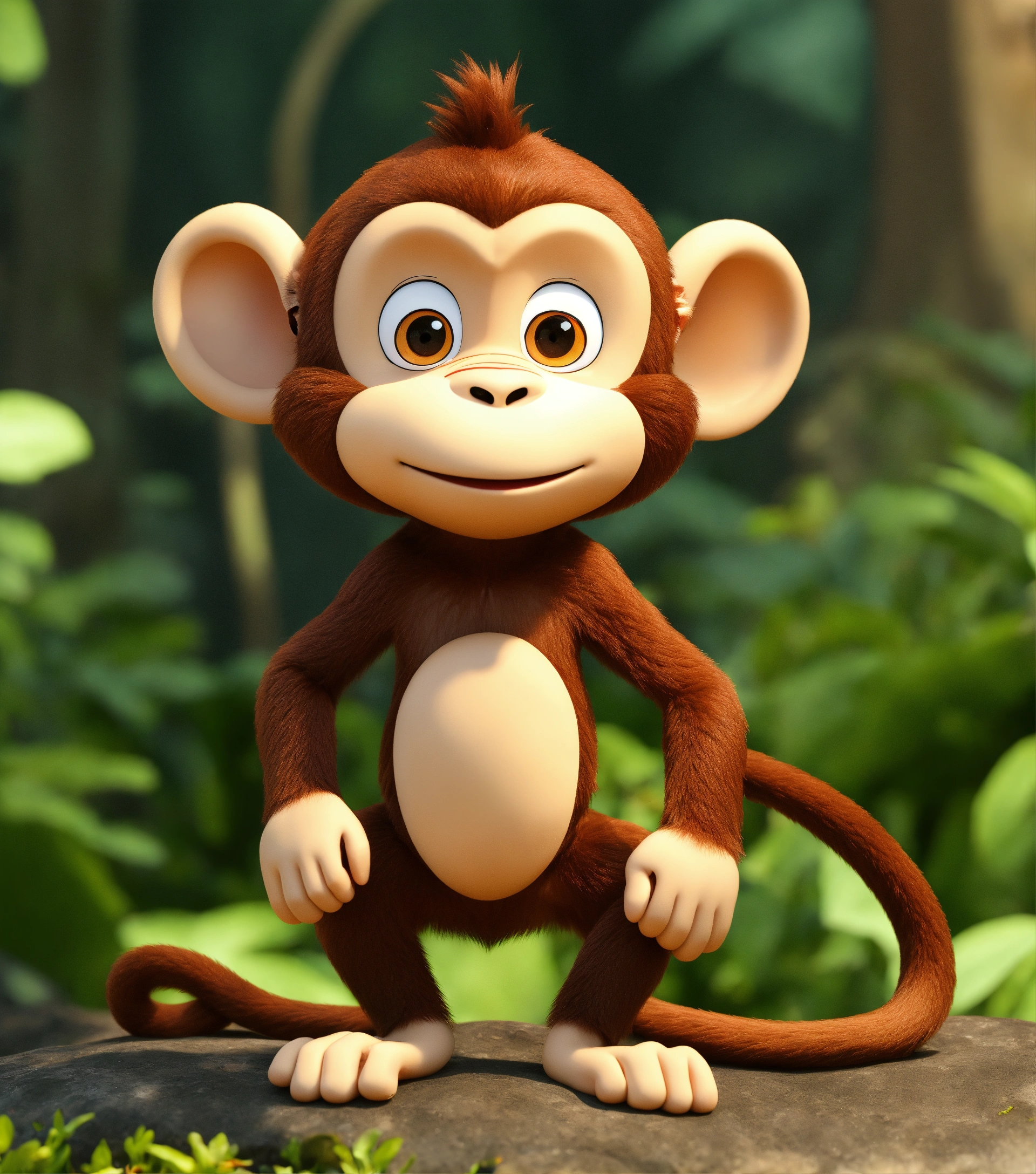 Lexica - Cartoon monkey animated in small size