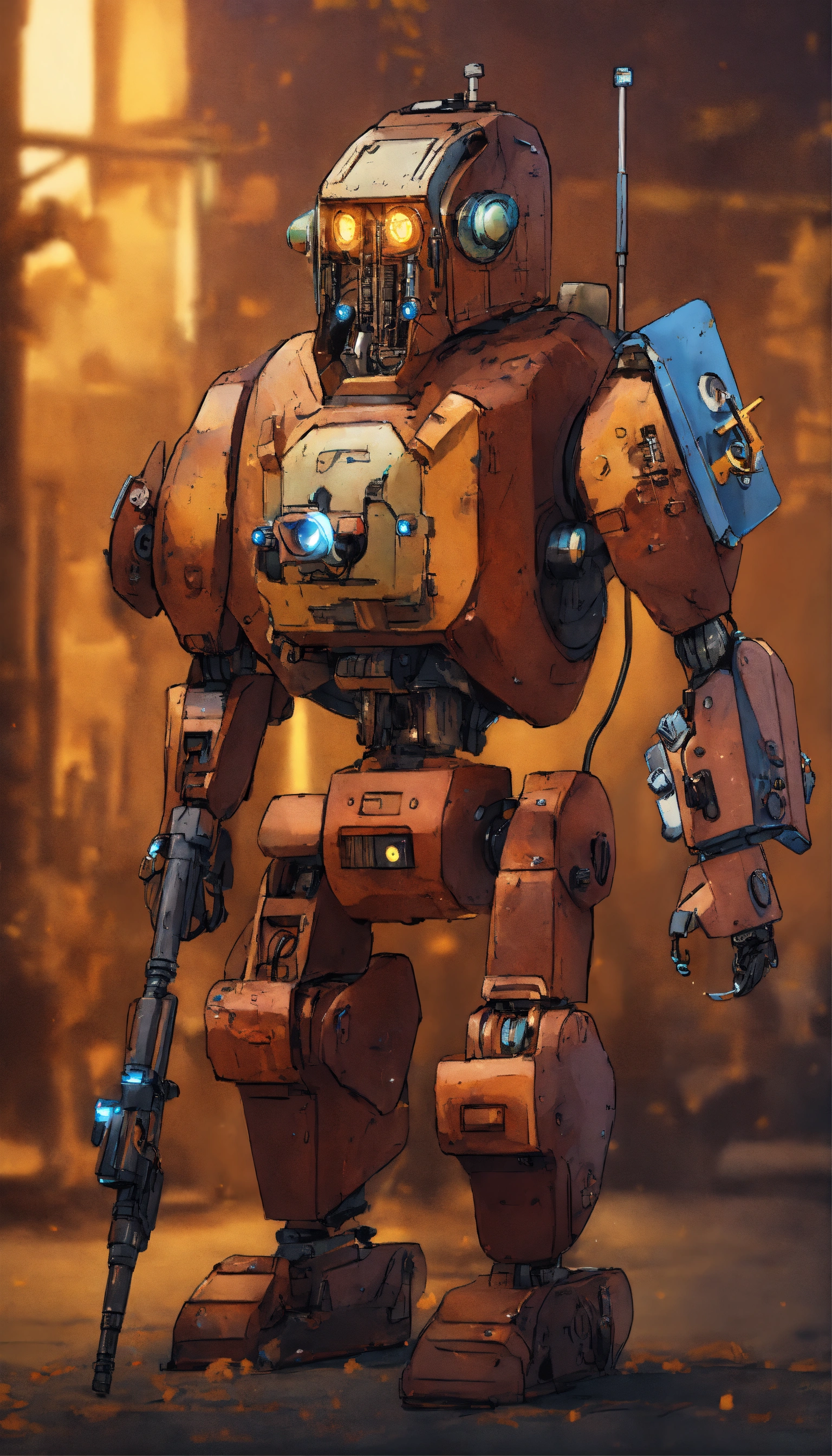 Lexica - Jewish man, as a robot with a weapon, cartoon, 8k