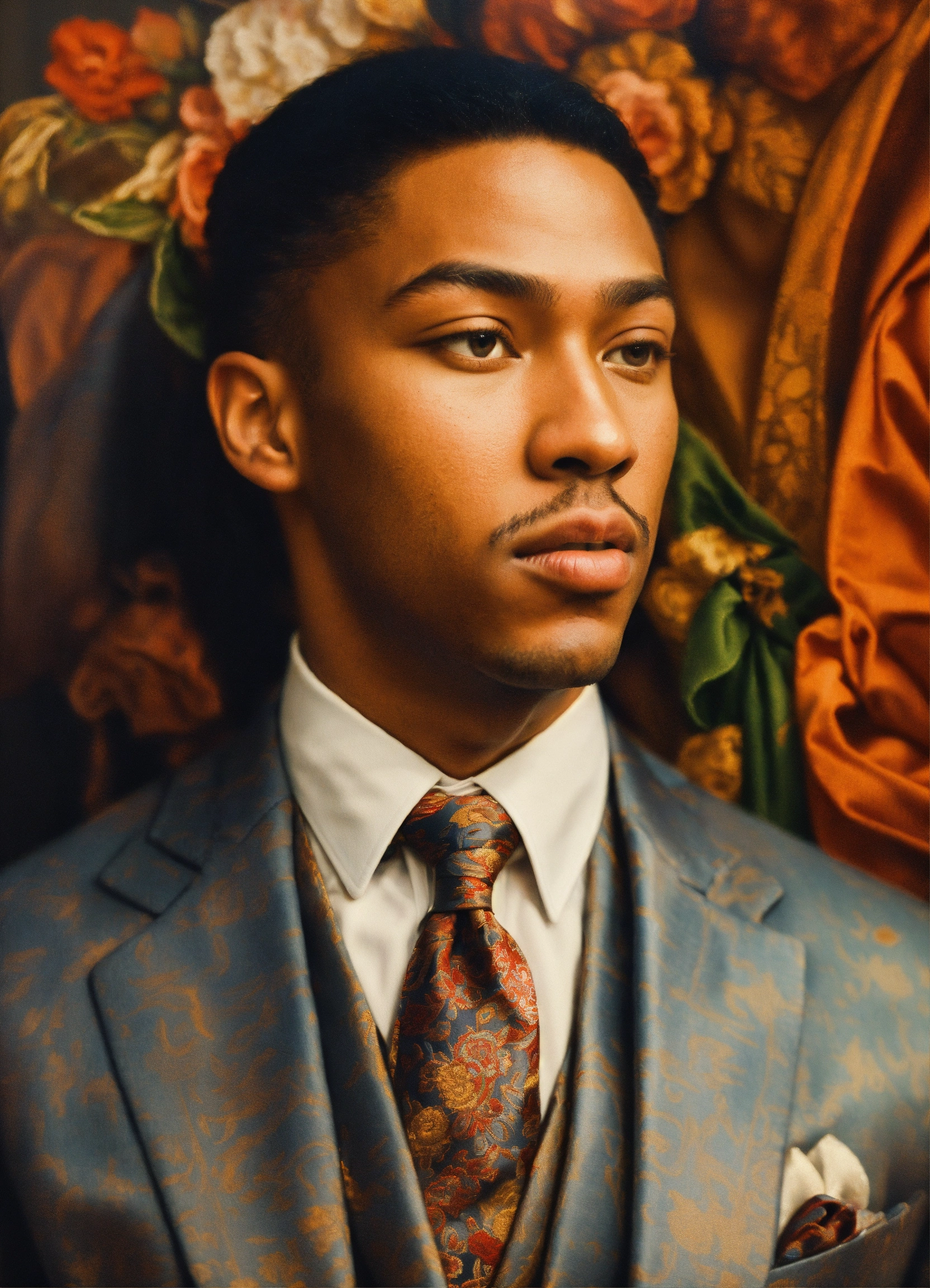 Lexica - A close up of a person wearing a suit and tie, a renaissance ...