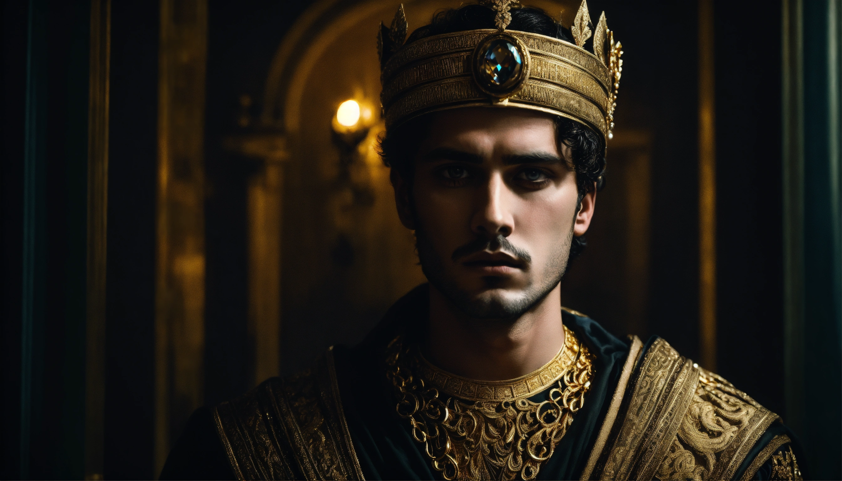 Lexica - Dark, mysterious and dramatic portrait of a young handsome ...