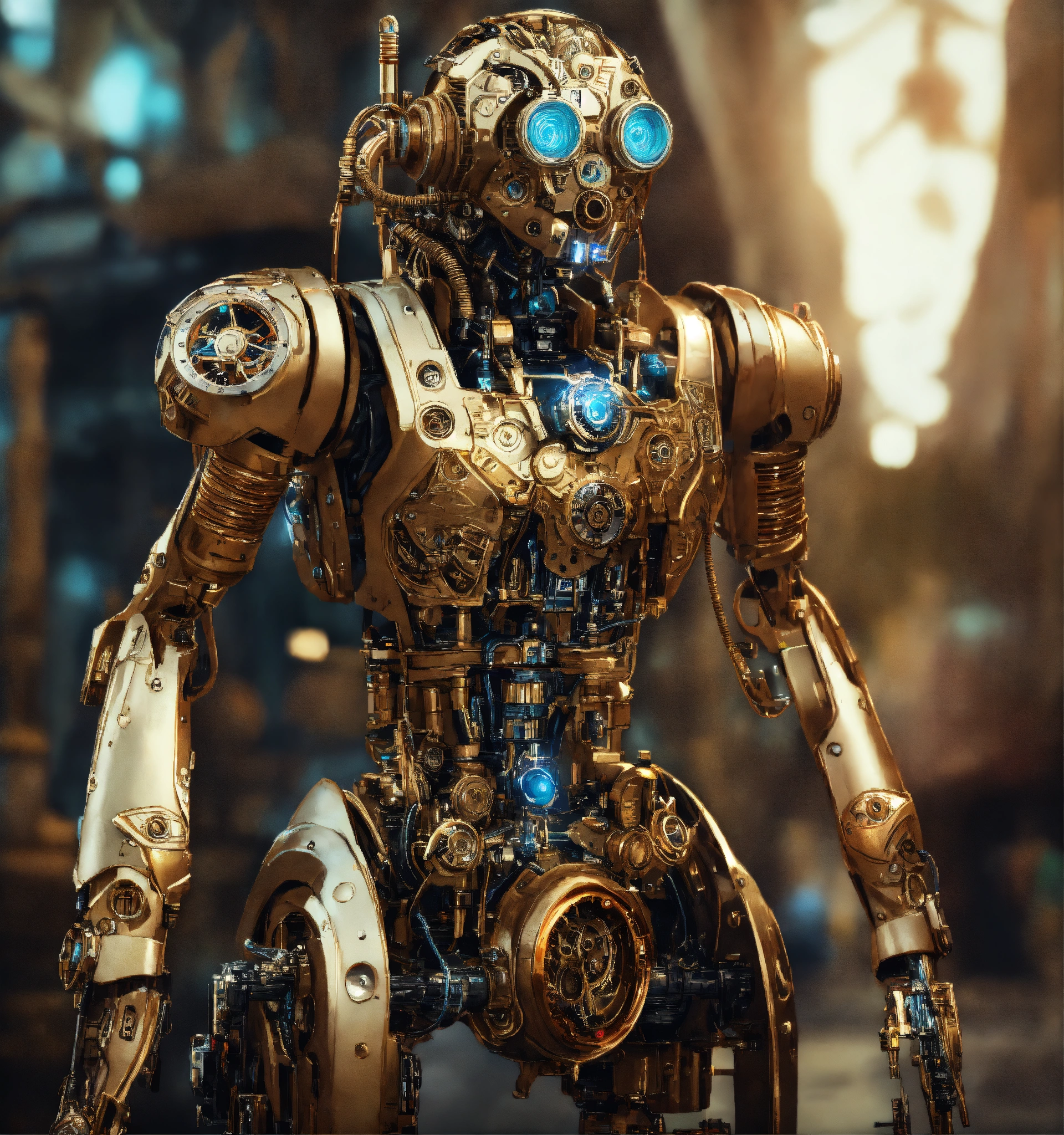 Lexica - Clockwork cyborg, front, 8k resolution
