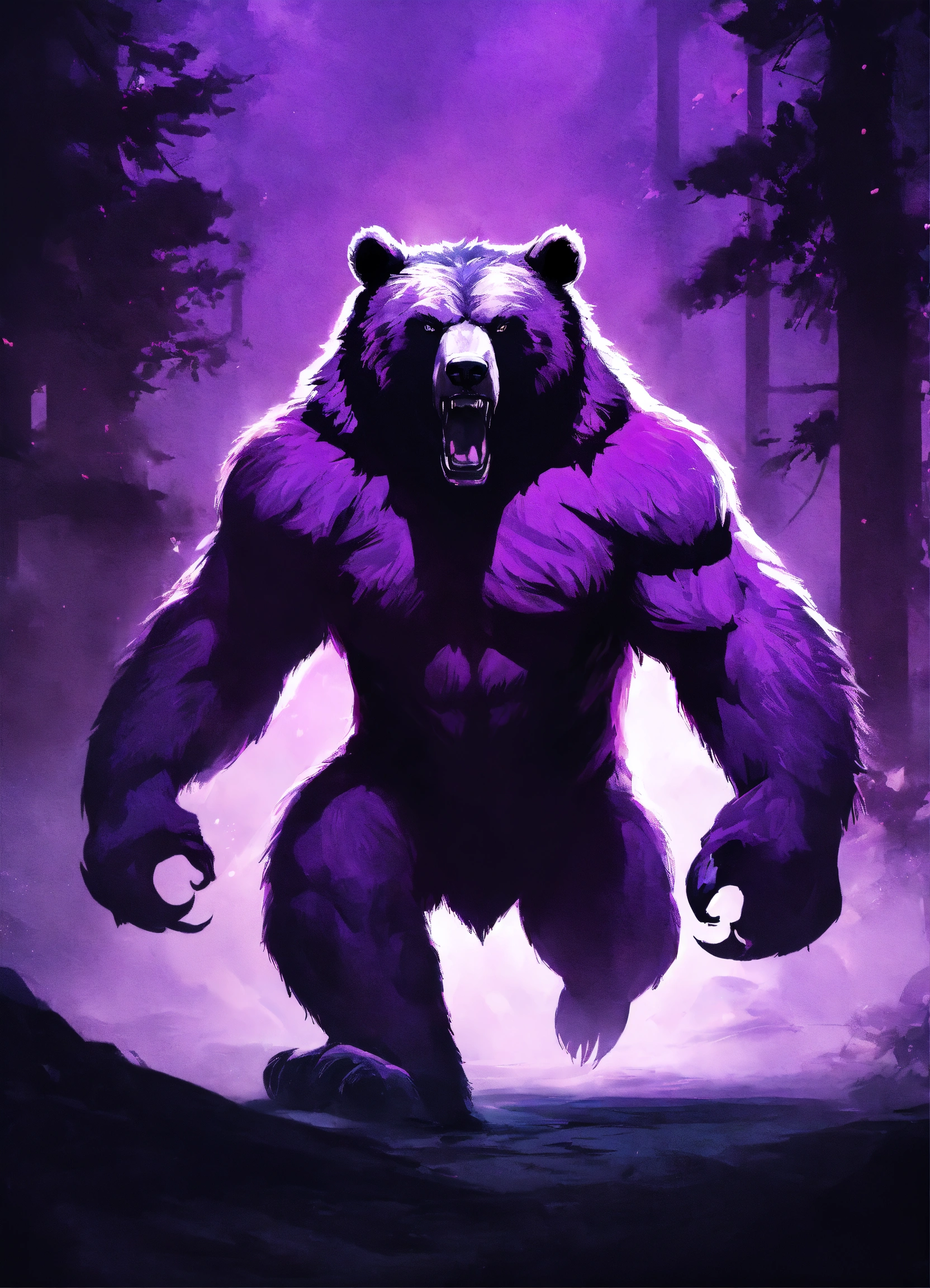 Lexica - Angry, savage, madness, rage bear, ancient, digital art, black ...