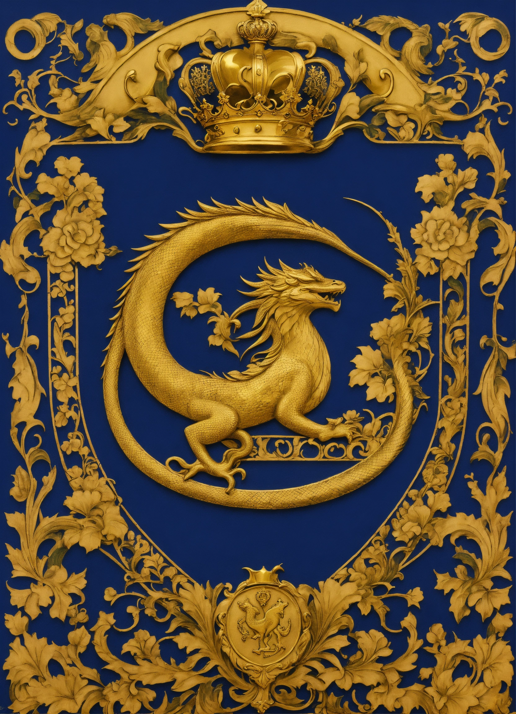 Lexica - Basilisk coat of arms, basilisk around crown, art nouveau ...