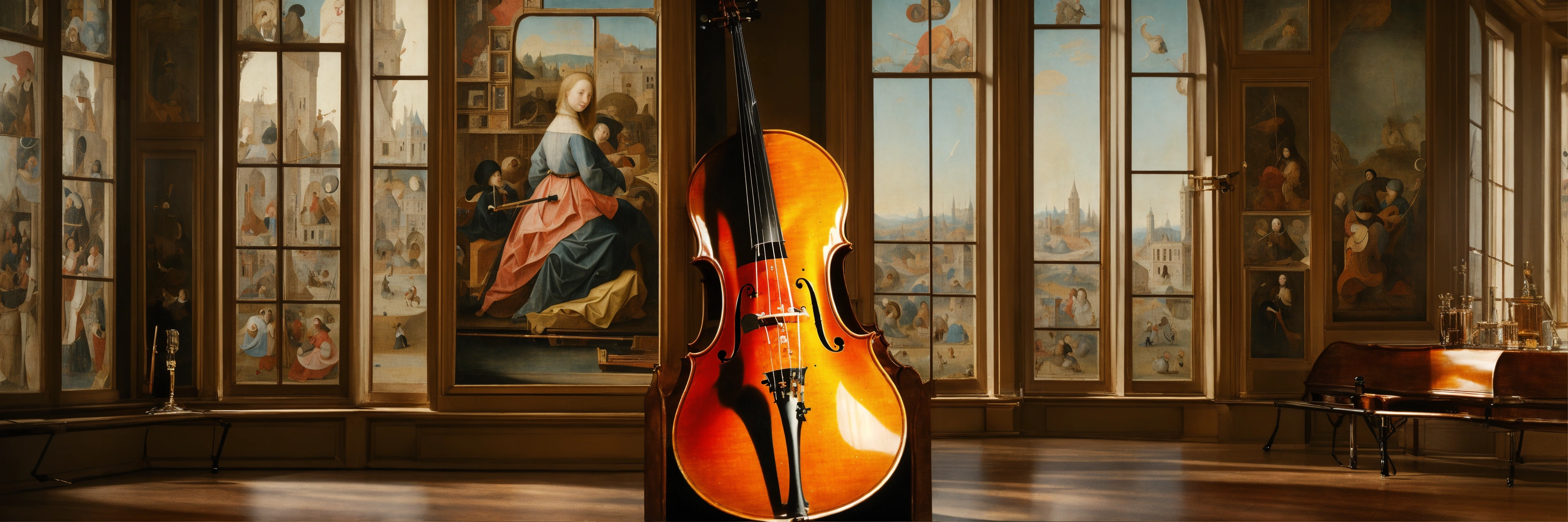 Lexica - A photorealistic closeup view of inside a transparent cello ...