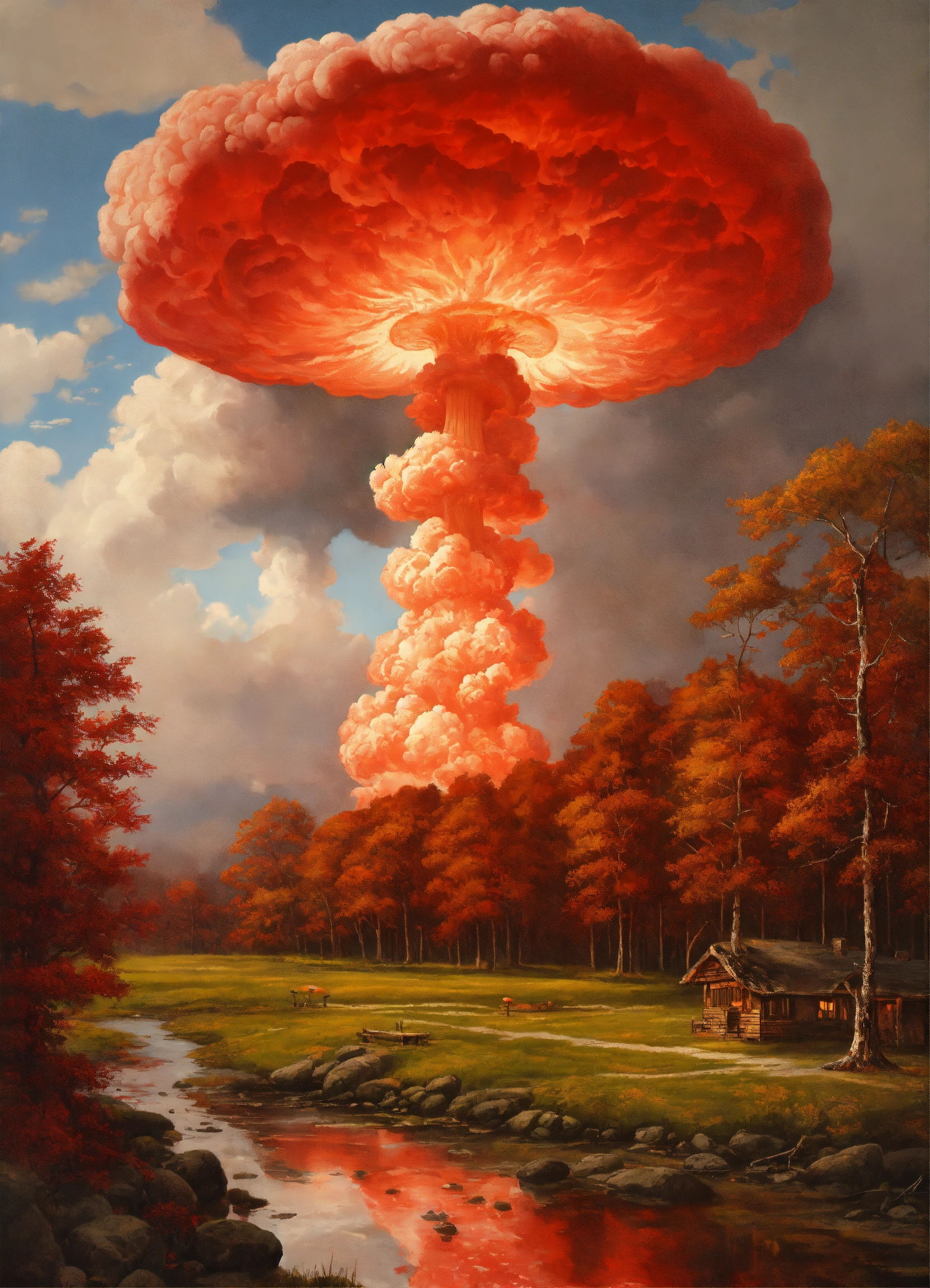 Lexica - An atomic cloud in the shape of a giant mushroom cloud, in the ...