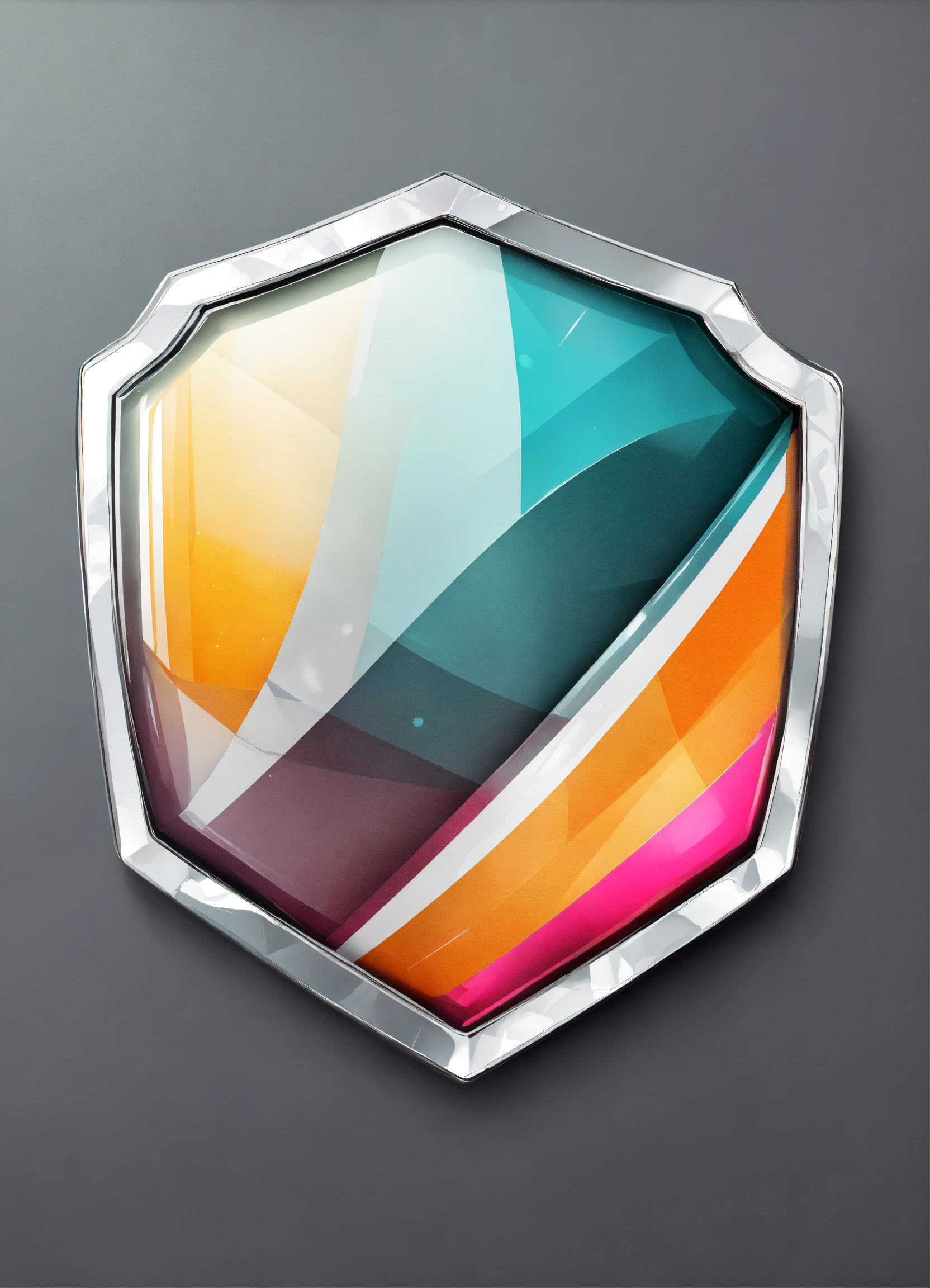 Lexica - Glossy vector art badge design on a gray background , casual style