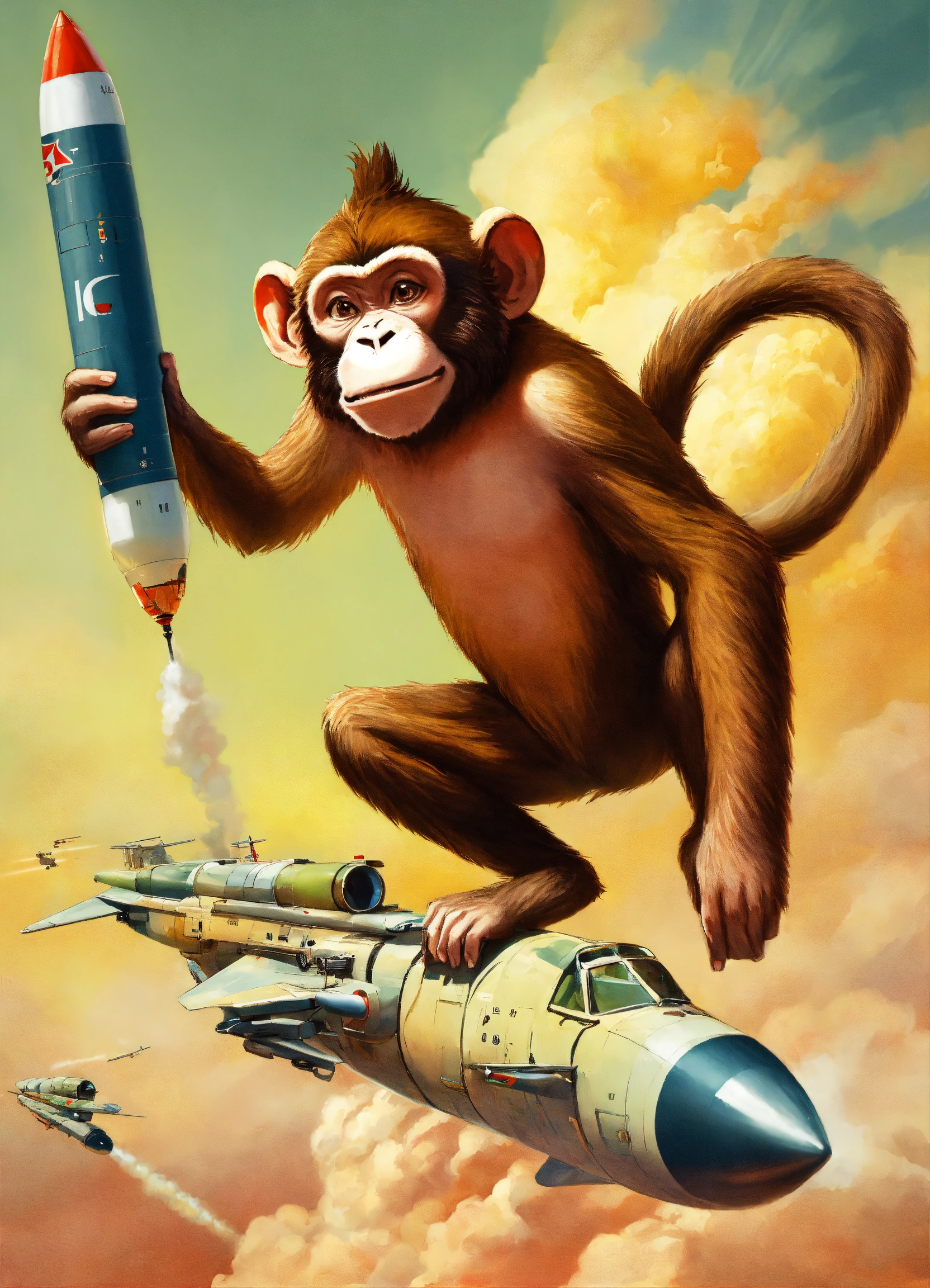Lexica - A monkey rides a missile