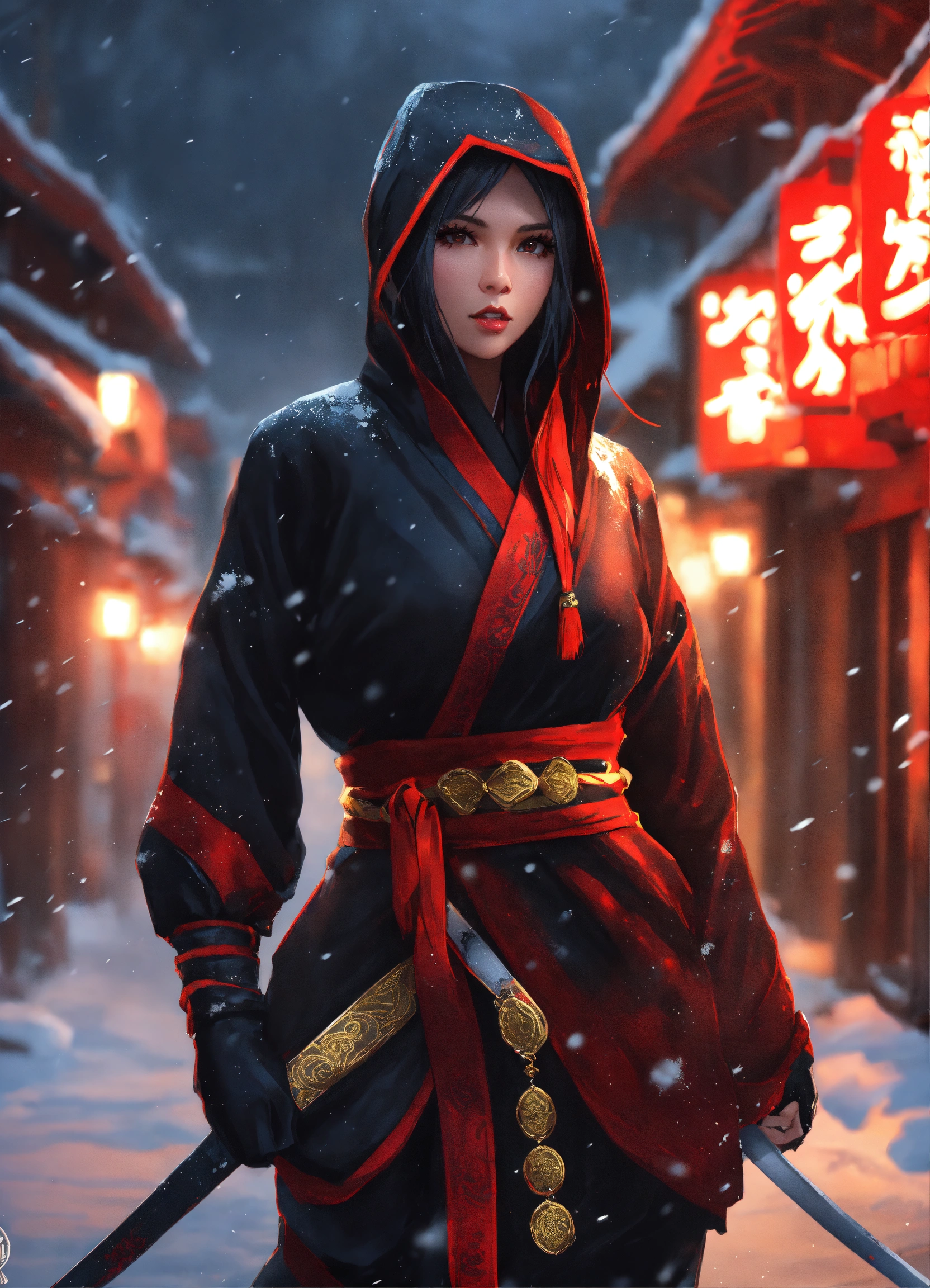 Lexica - 8k wallpaper of a mysterious beautiful kunoichi ninja wearing ...
