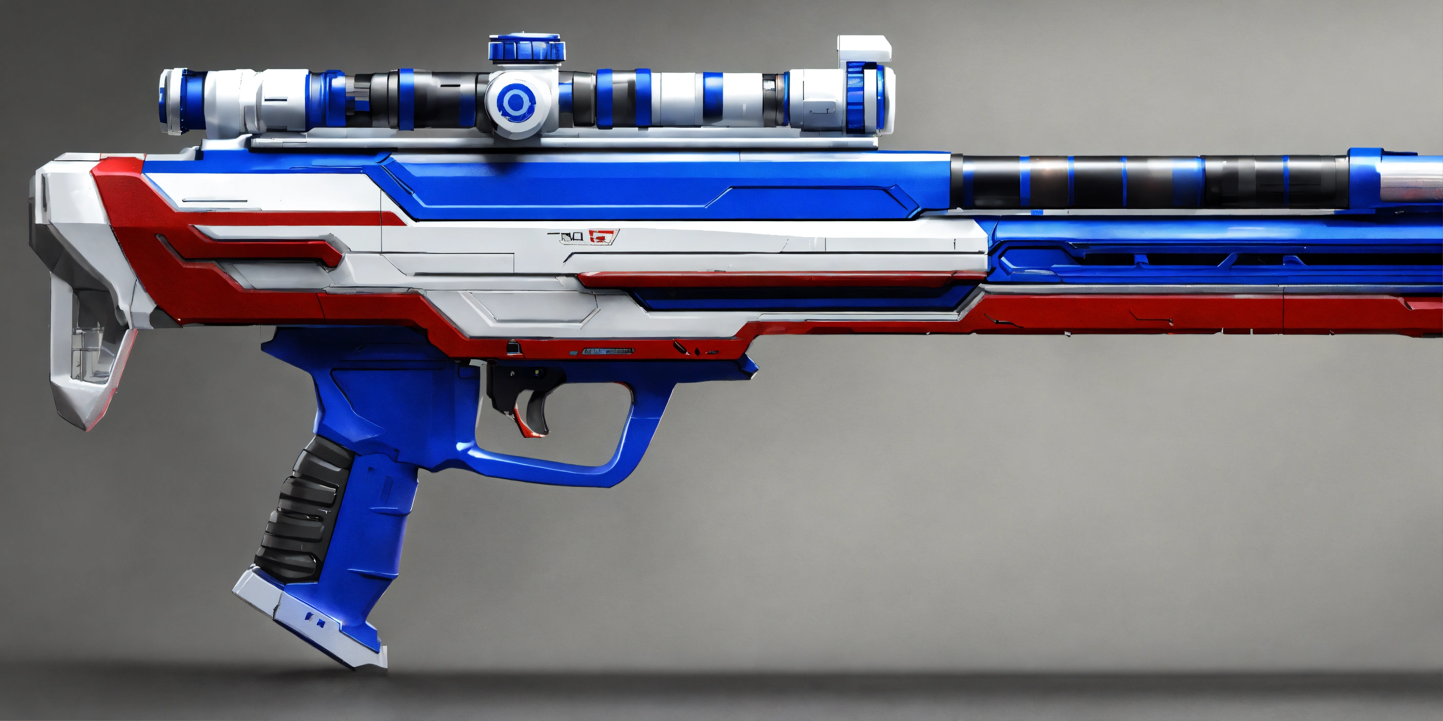 Lexica - Side view of a white and blue and red sci fi energy rifle, HD ...