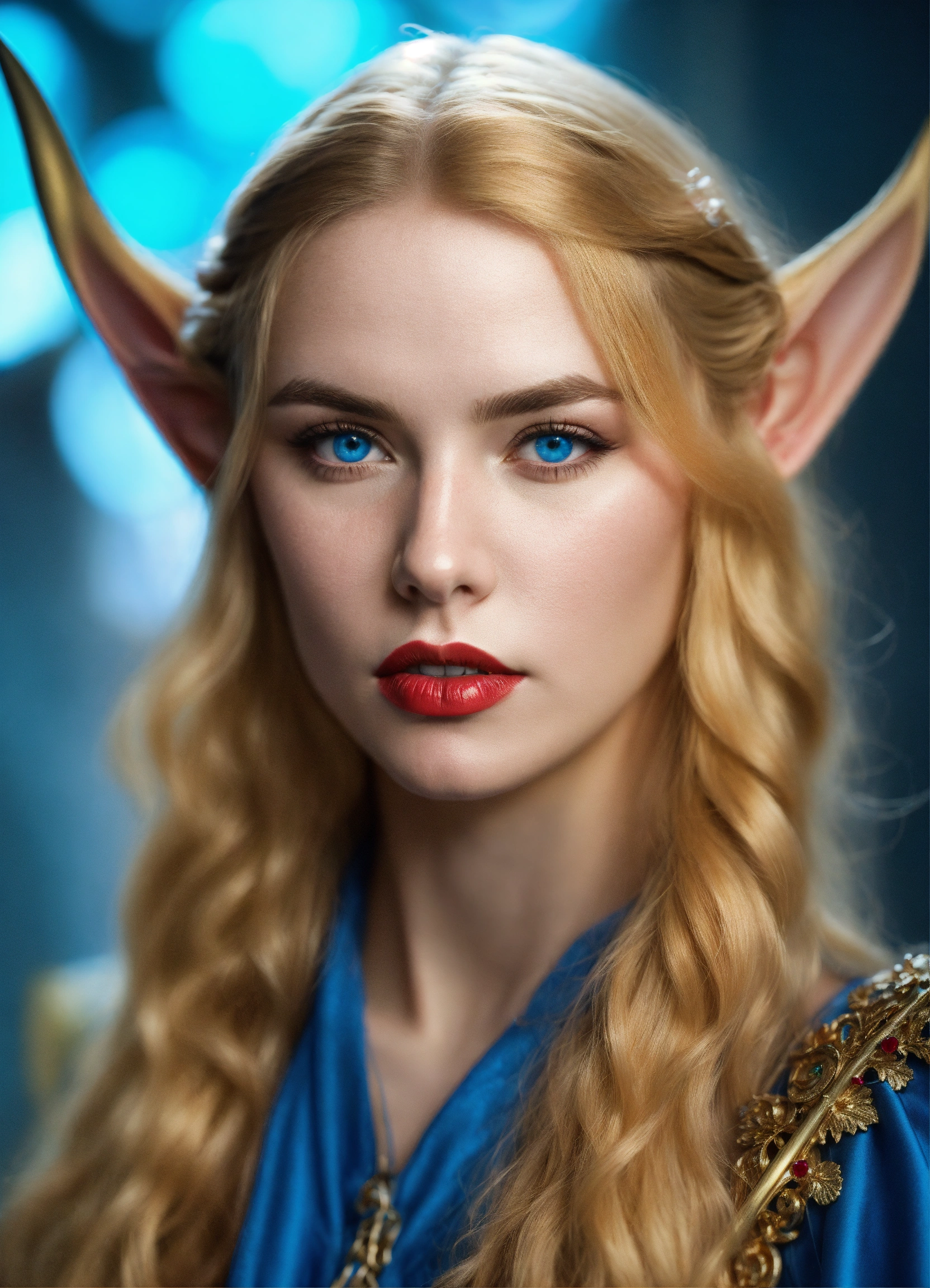 Lexica - Photo quality portrait of an elf maiden with large pointy ears ...