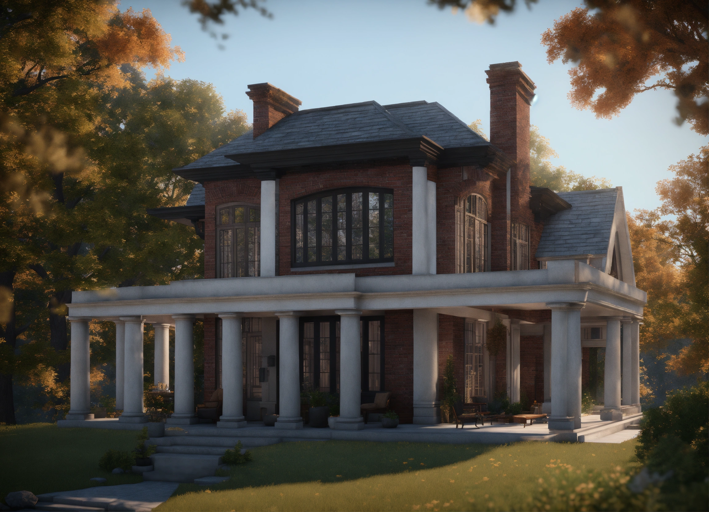 Lexica - Shaker Heights 1920s georgian style house, two story portico ...