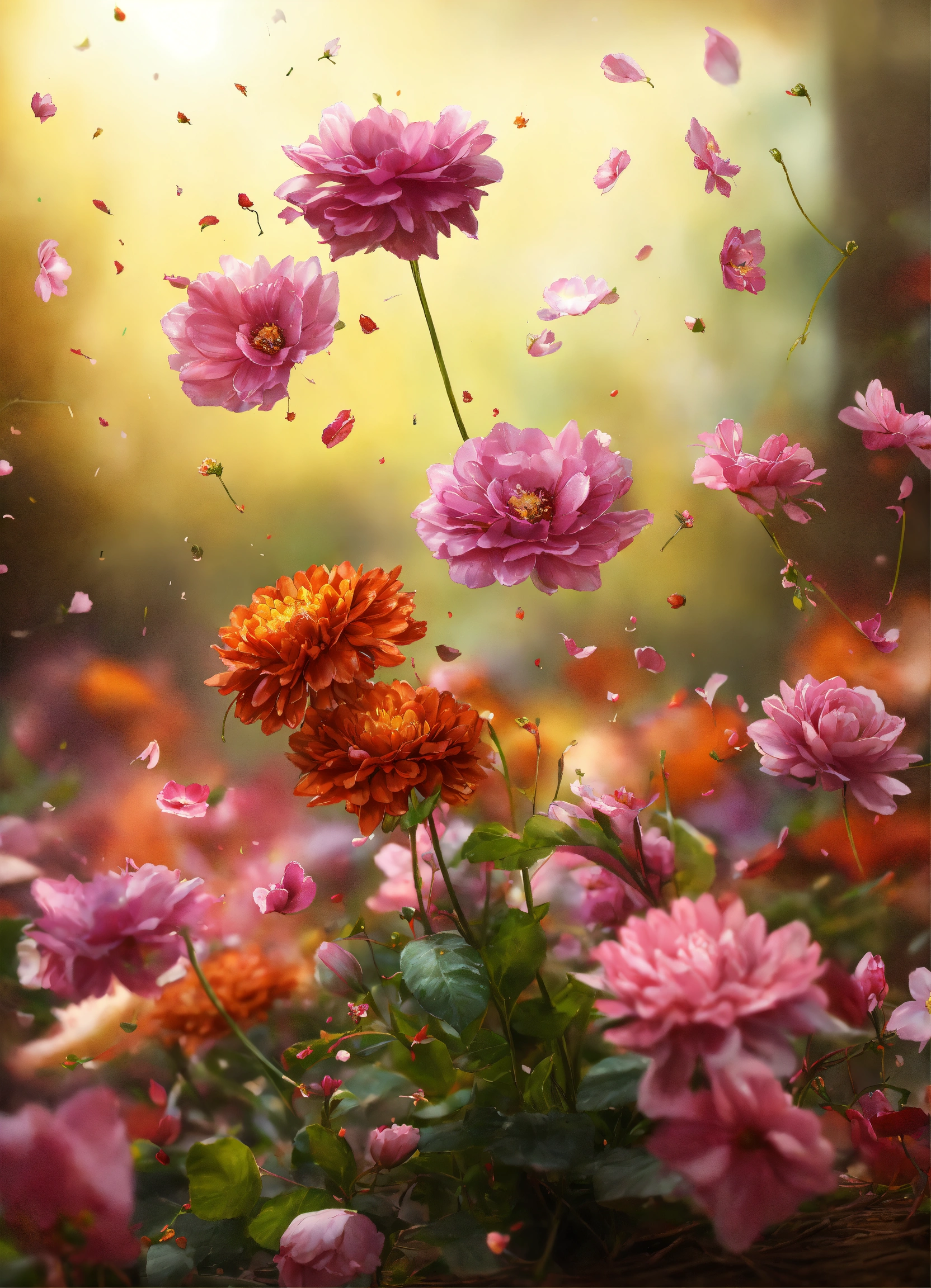 Lexica - Flowers falling from the top, realistic pictures