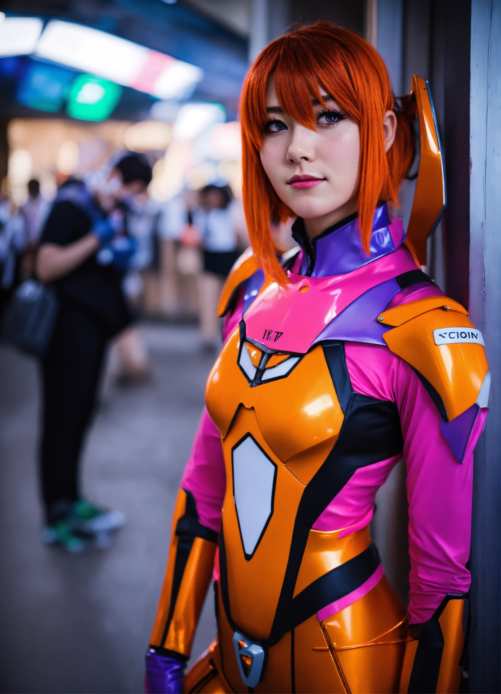 Lexica - Shiny neon genesis evangelion cosplay woman