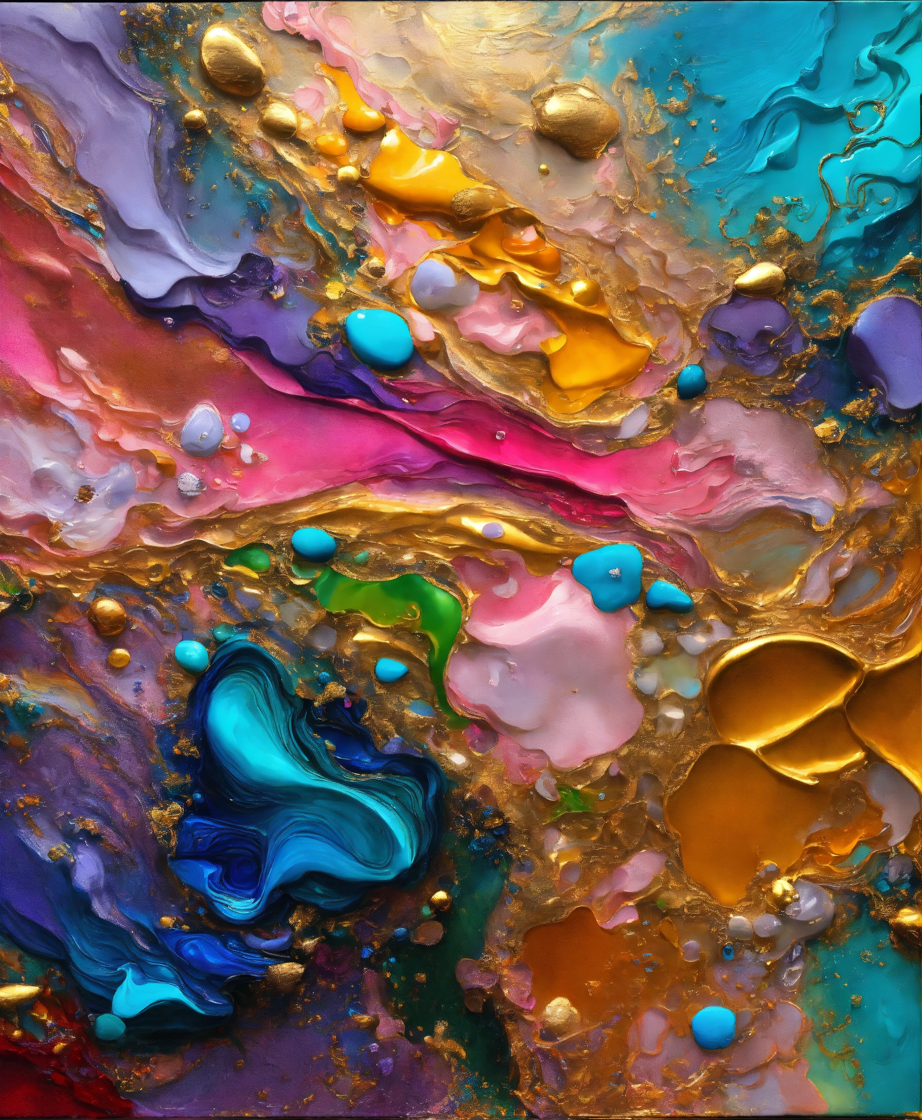 Lexica - Colorful abstract painting oil and water complex complicated ...