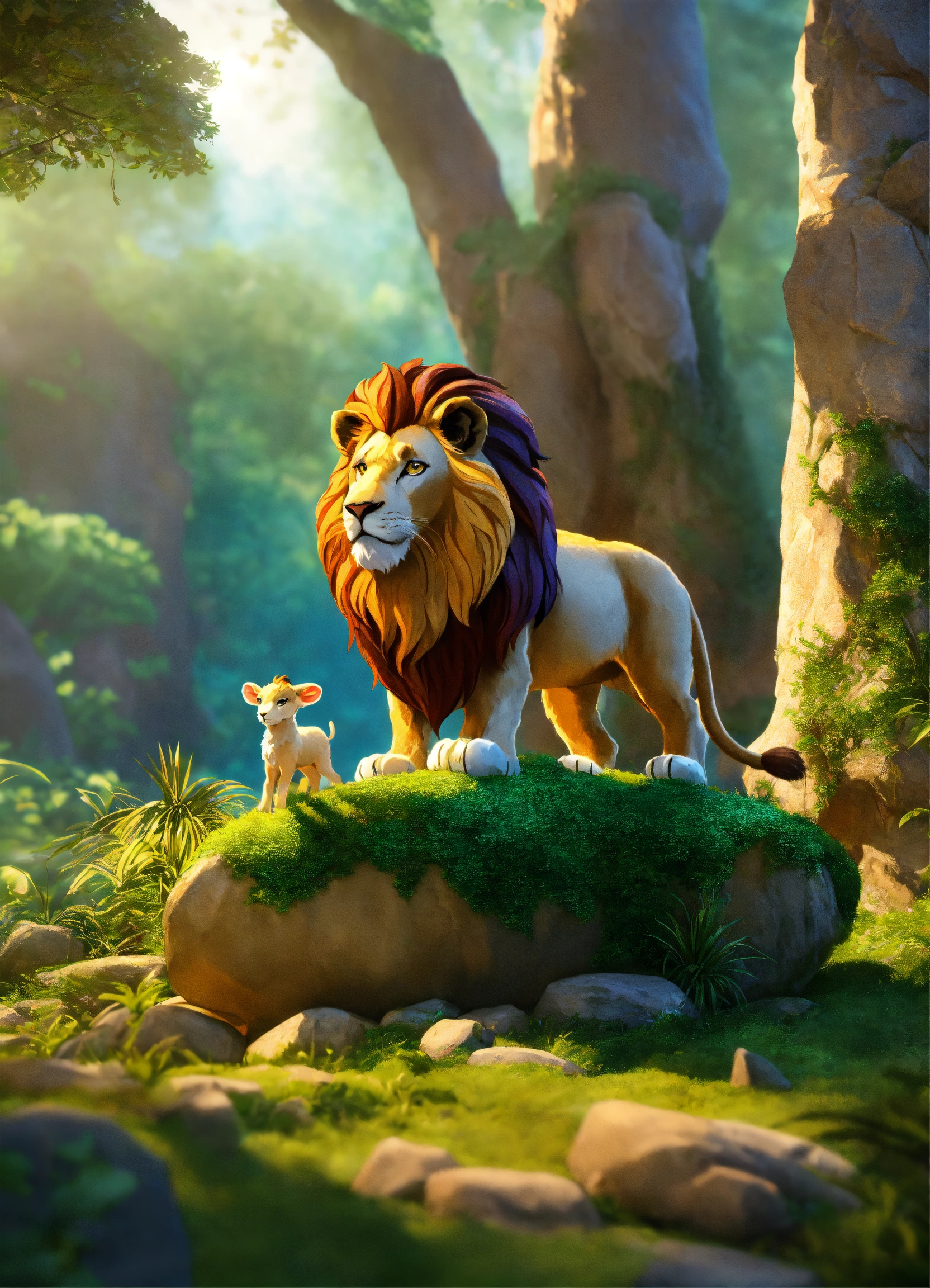 lexica-4d-photographic-image-of-the-full-image-lion-the-little-lamb