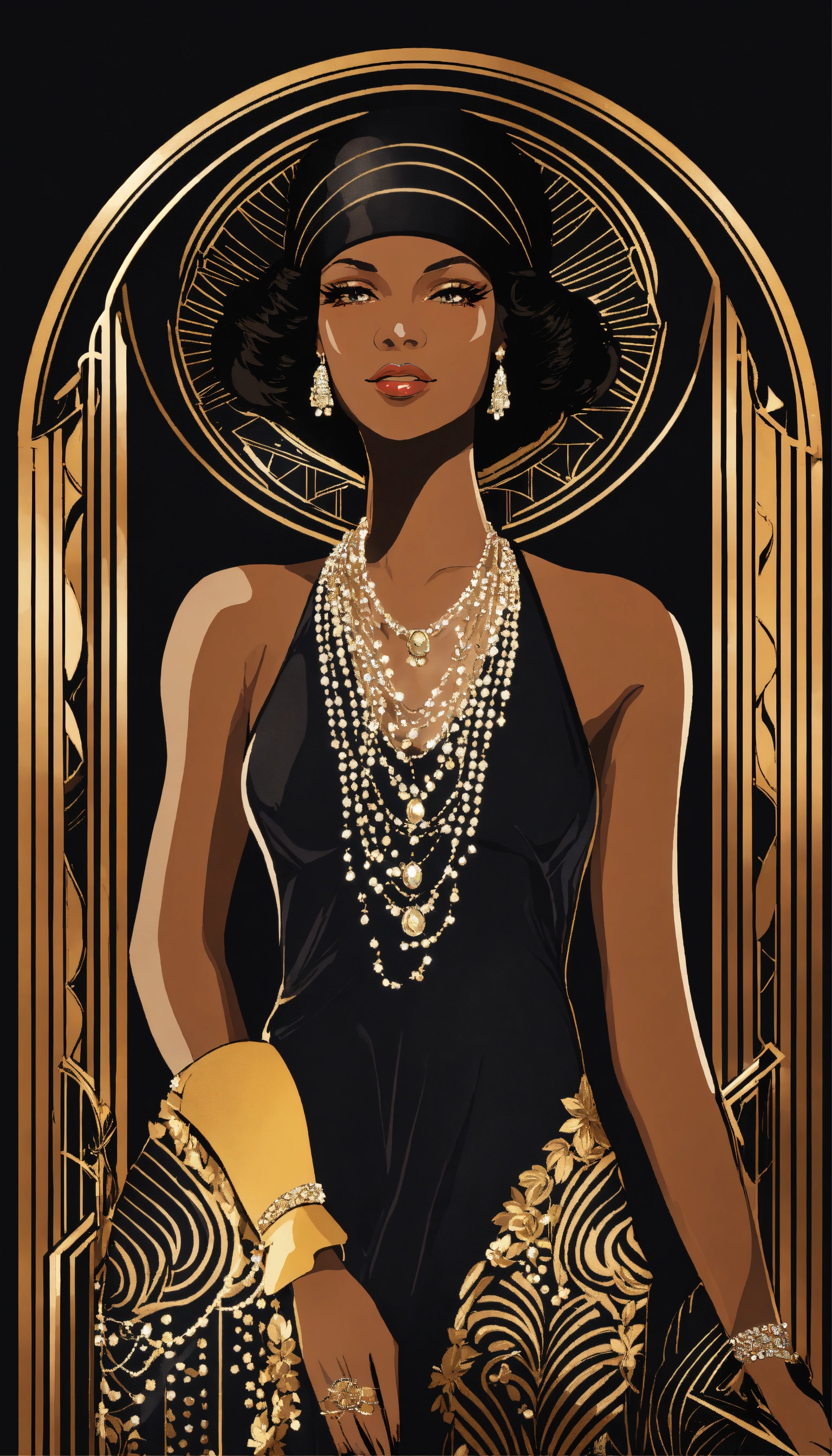 Lexica - Art Deco Glamour Black Woman, vintage 1920s attire and ...