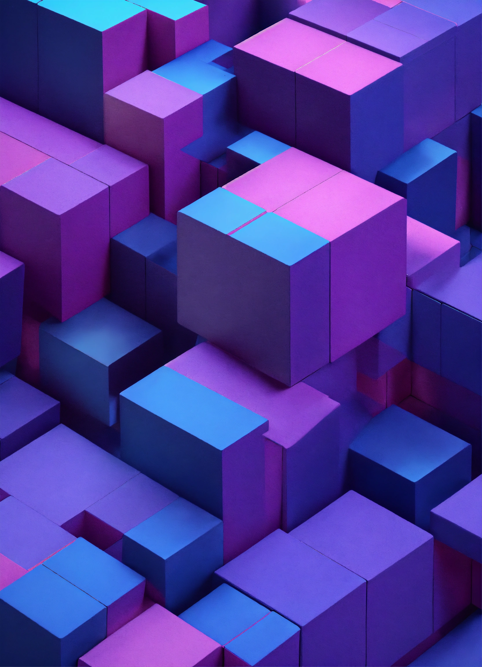 Lexica - Purple and blue 3D ABSTRACT GEOMETRIC PATTERN center figure ...