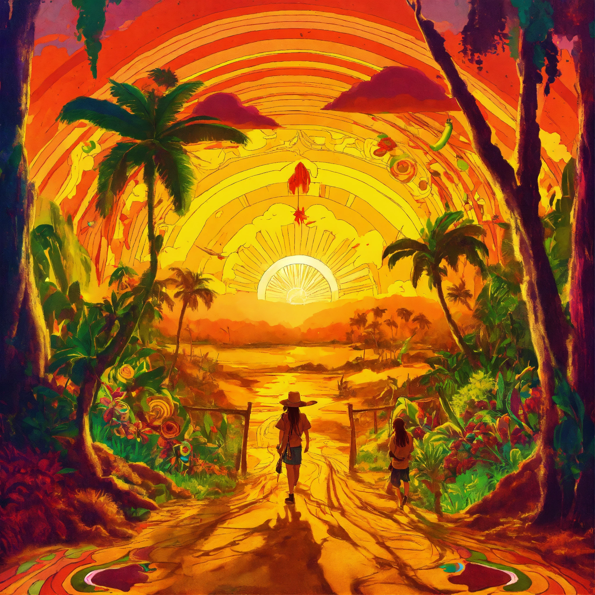 Lexica - Artwork album, hippie vibes, reggae style, many colors ...