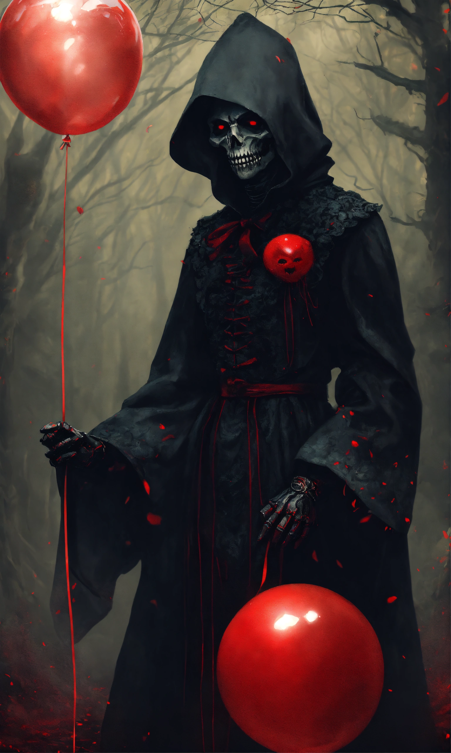 Lexica Dark Aesthetic A Creepy Dark Humanoid Figure Holding A Red