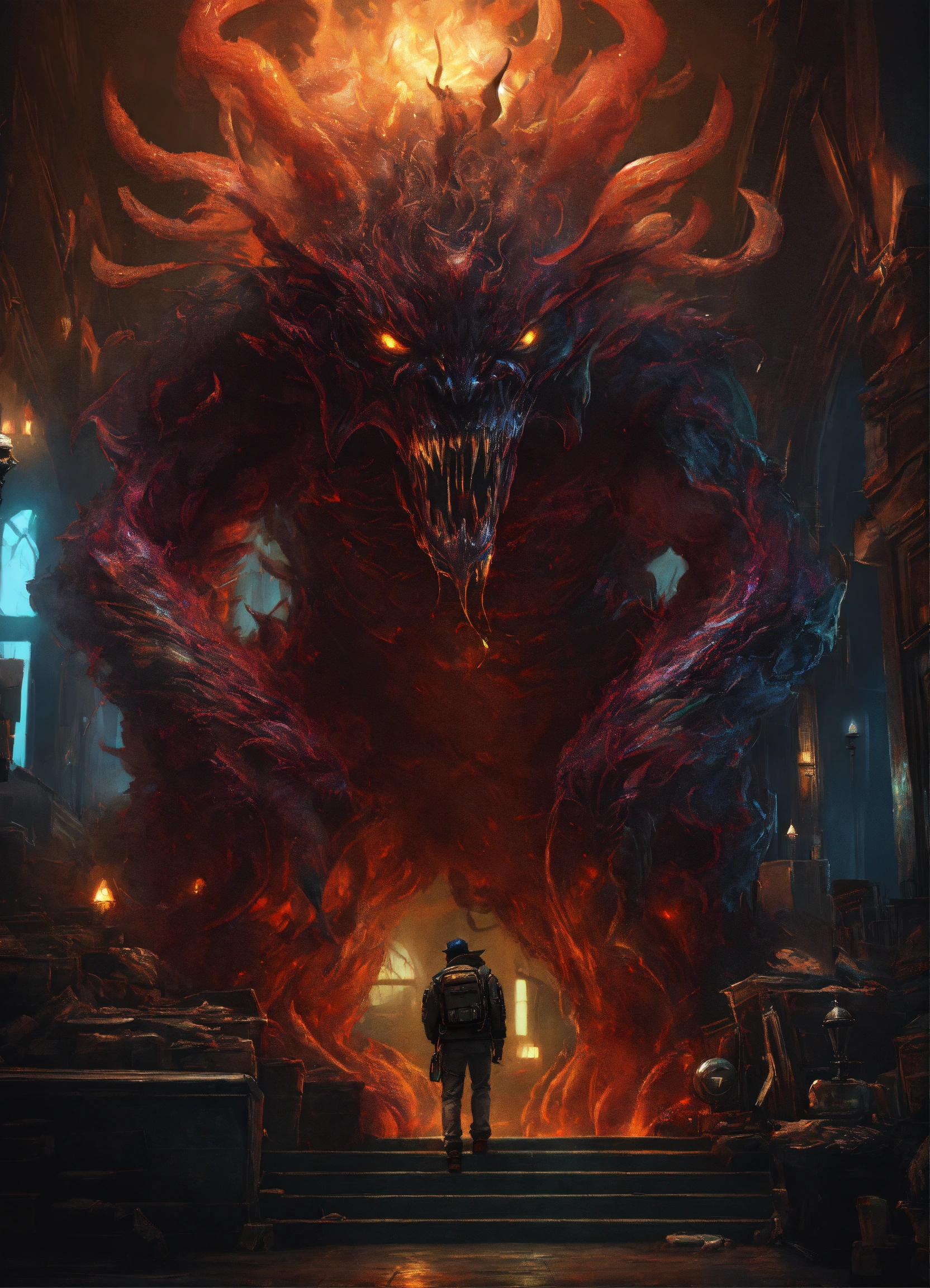 Lexica - Dark monsters, digital painting, digital illustration, digital ...