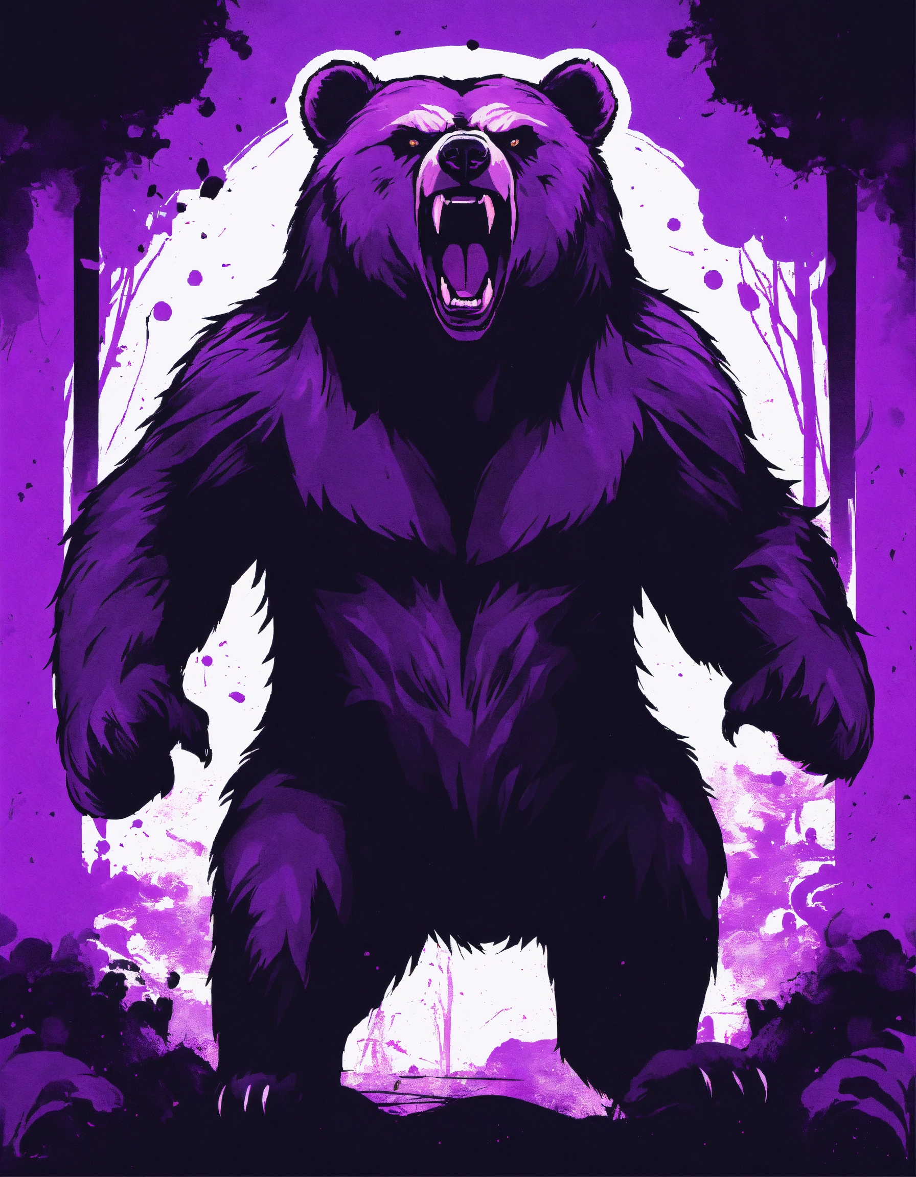 Lexica - Angry, savage, madness, rage bear logo, ancient, digital art ...