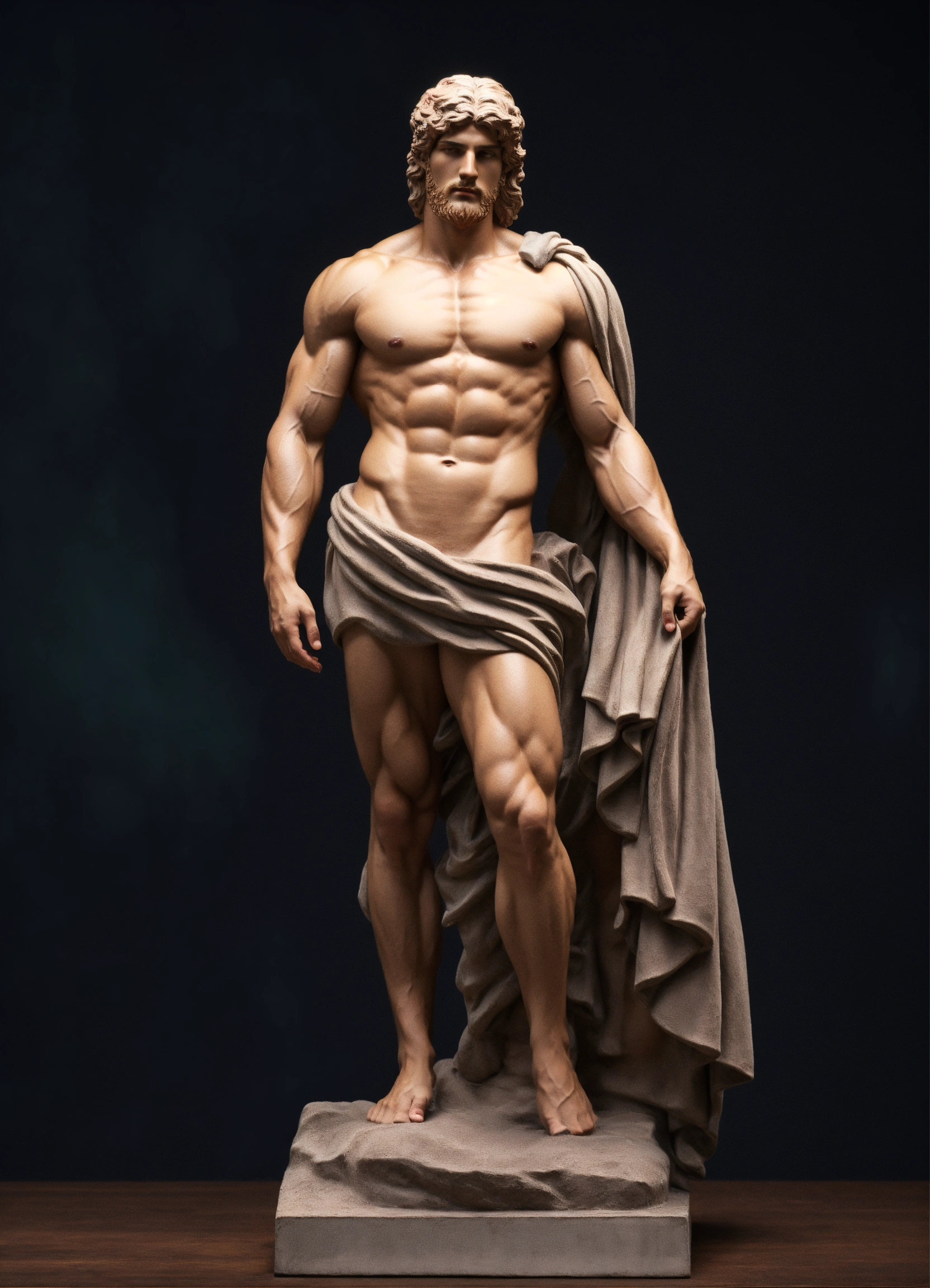 Lexica - Simple muscular greek god statue with middelparting hair with ...