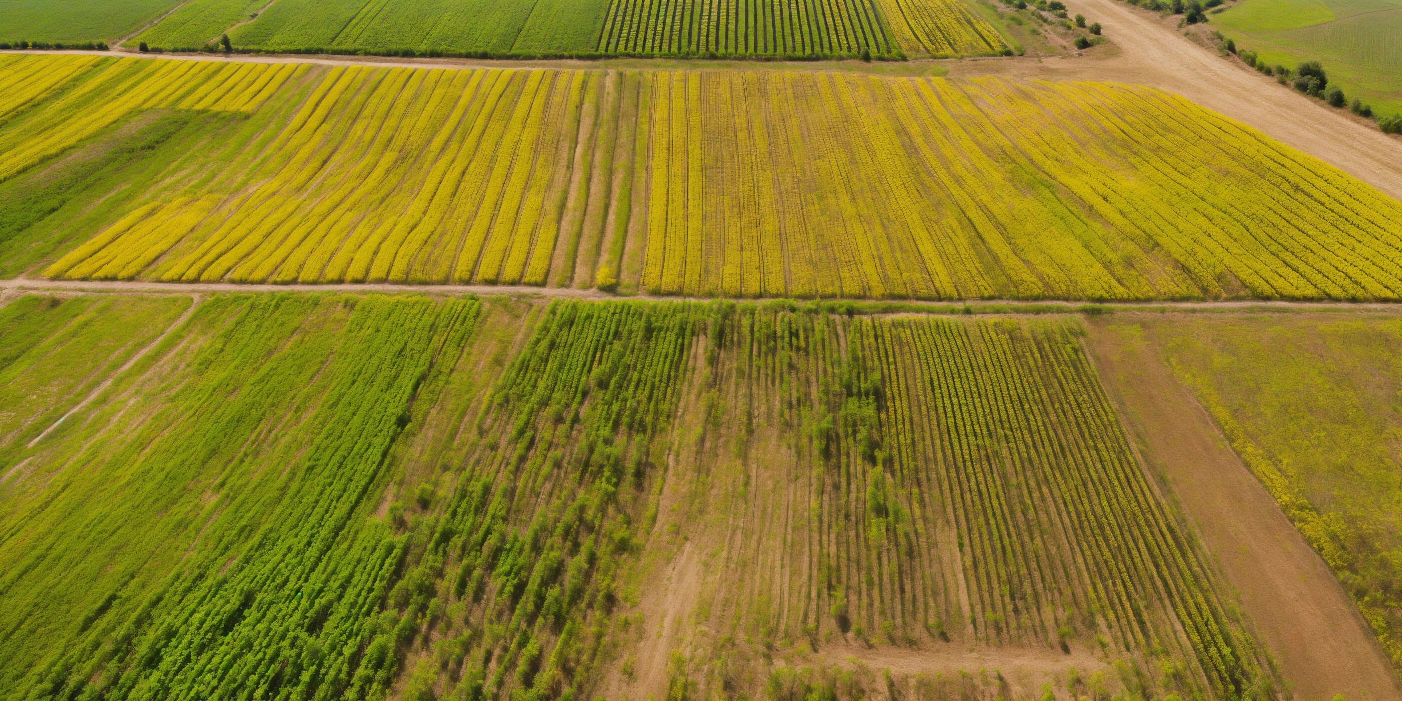 Lexica - Field of maize planted unevenly, view from drone