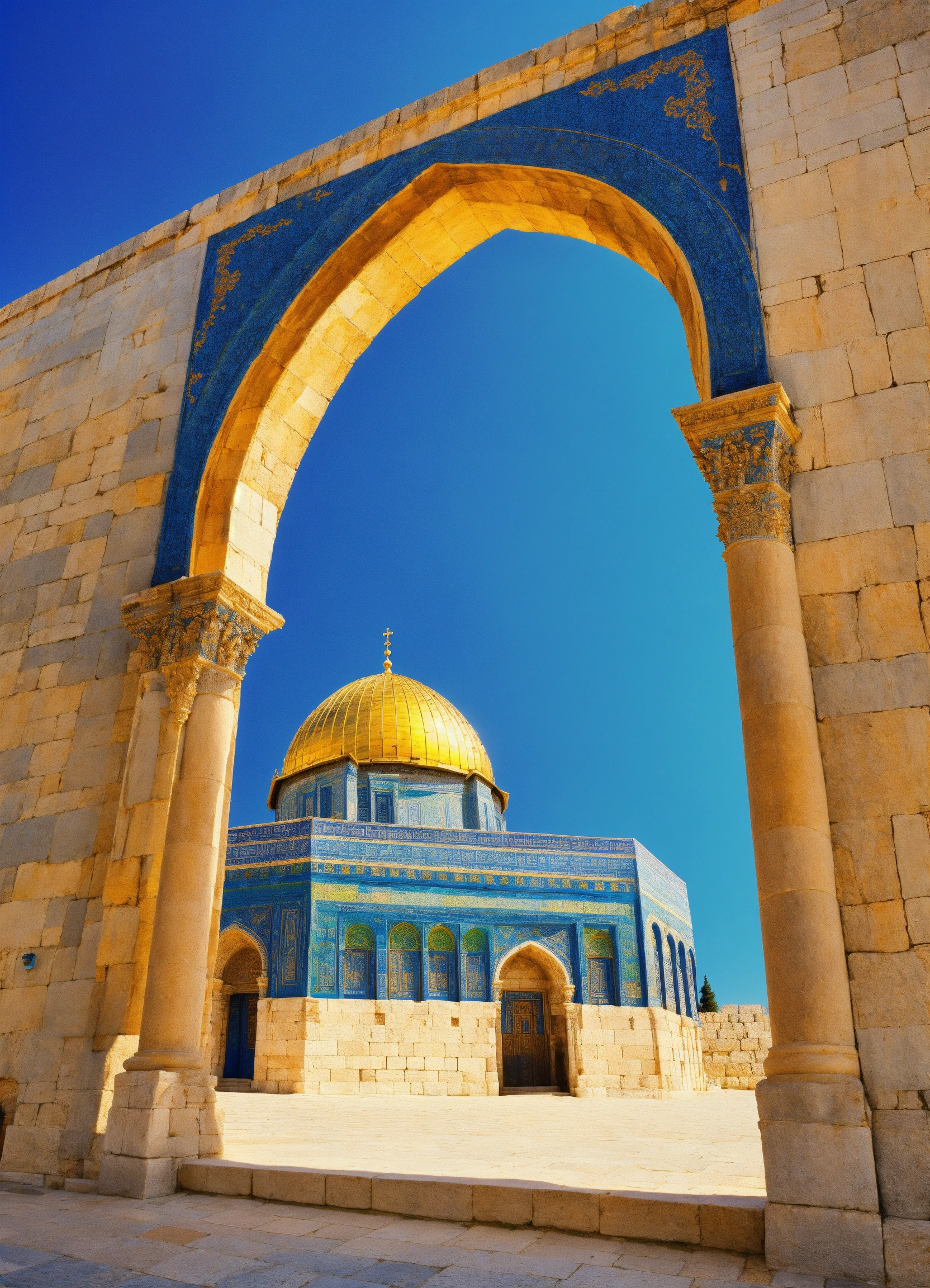 Lexica - Jerusalem, colored temple with blue background