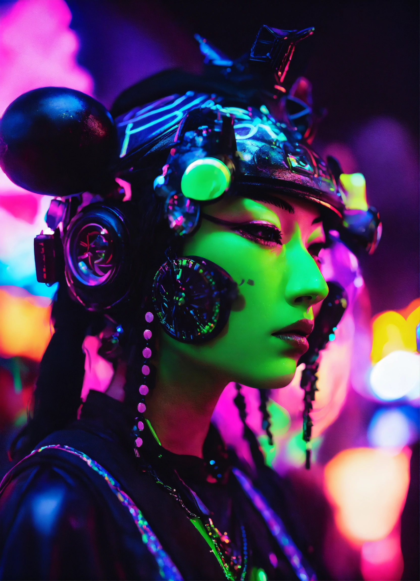 Lexica - Photorealistic 3D portrait Samurai Alien in Goth Kawaii 