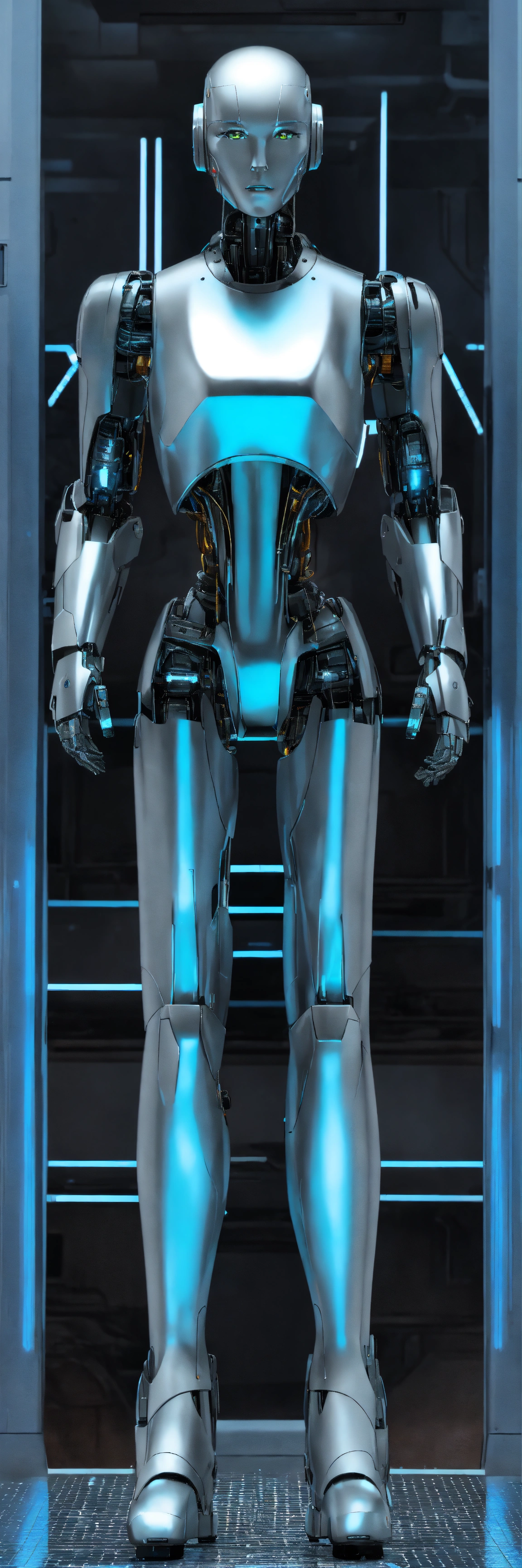 Lexica - Humanoid shimmer figure, sleek, silky, smooth metal, made of ...
