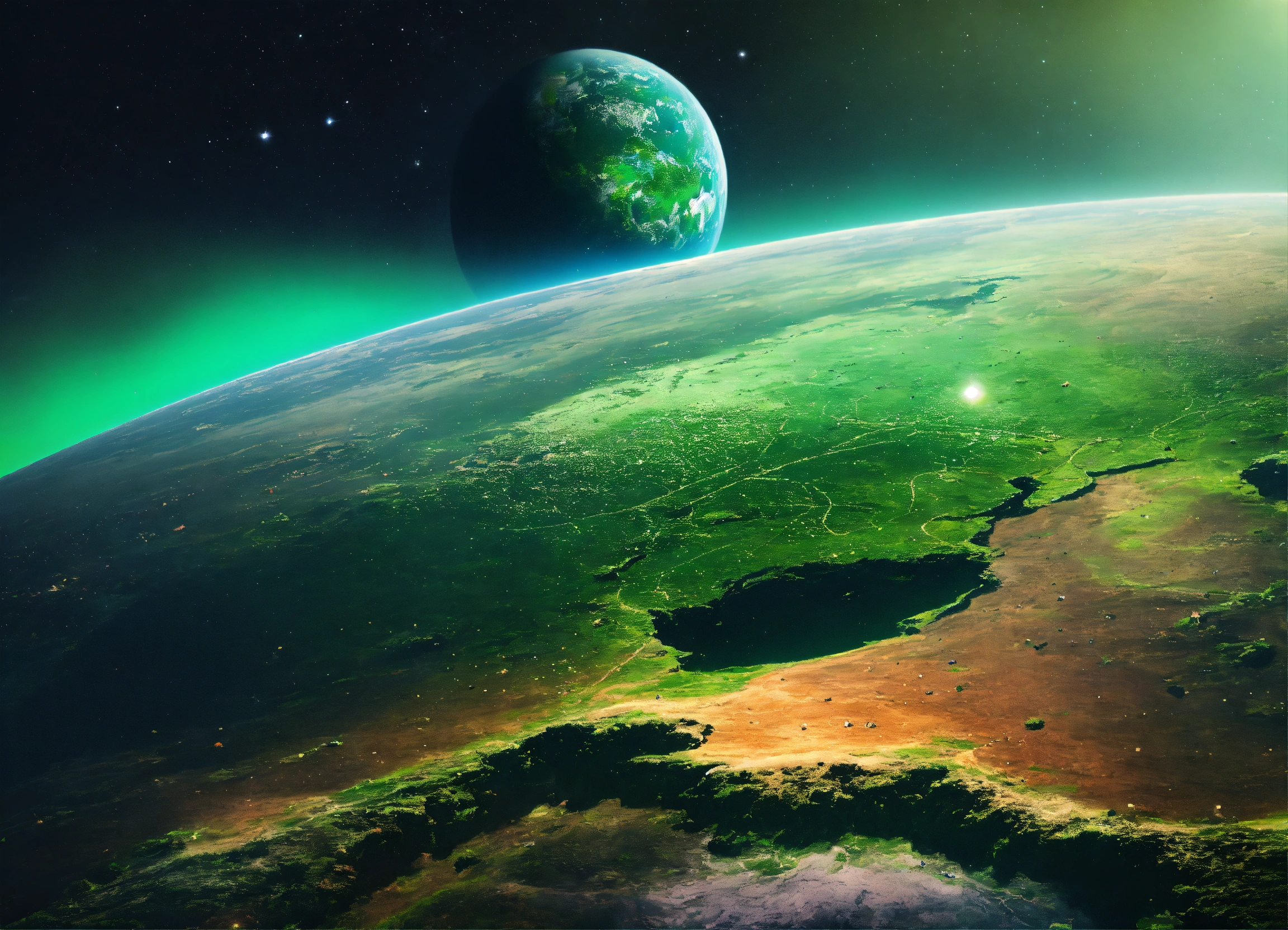 Lexica - Green continel planet in space