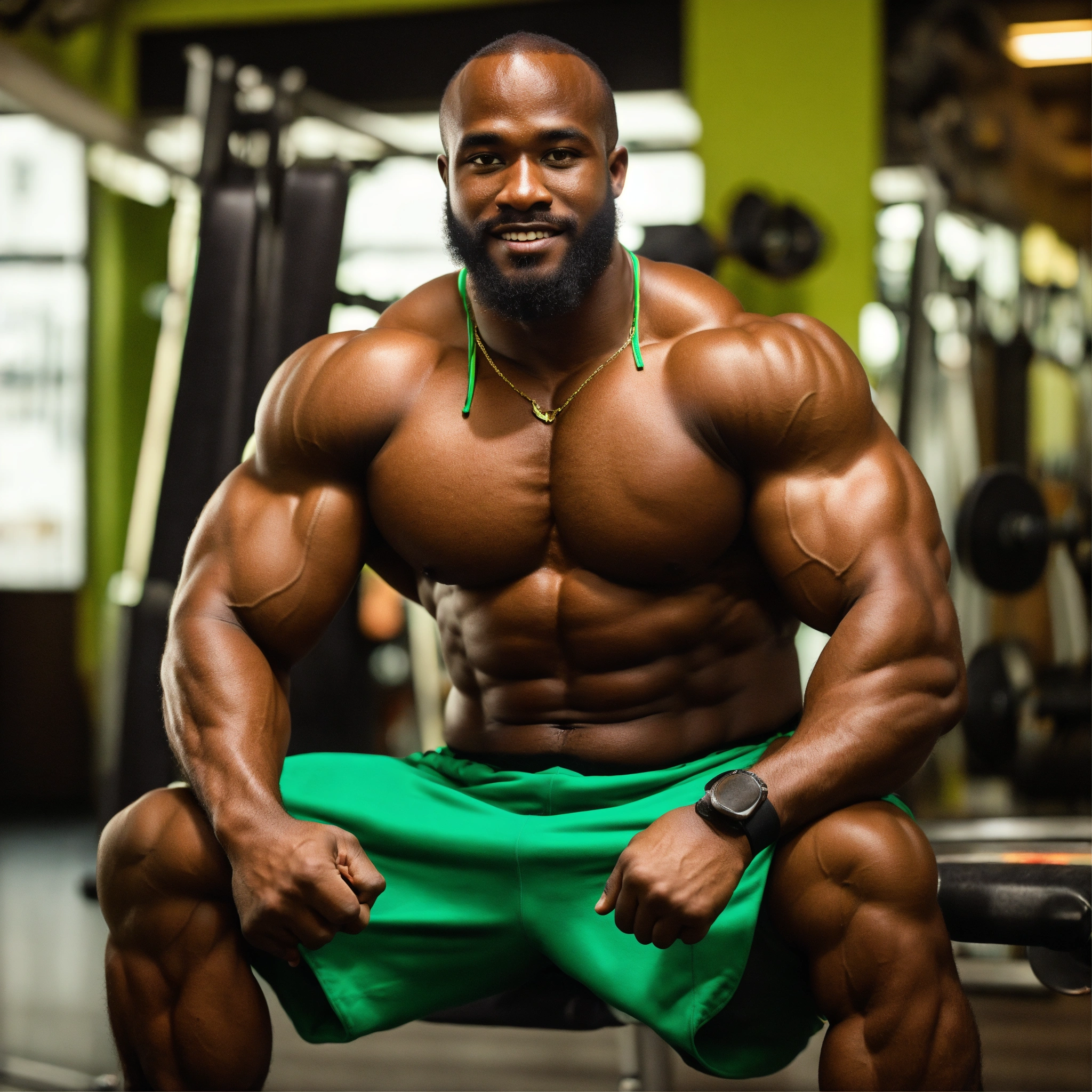 Lexica - 30-year-old hairy Kenyan man with big muscles, big bodybuilder ...