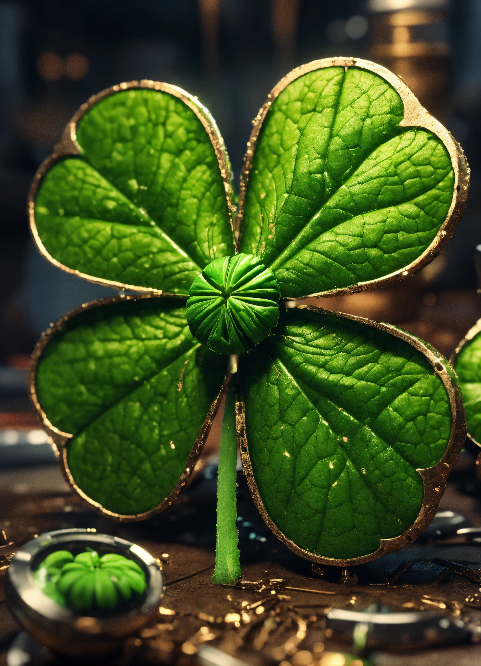 Lexica Beautiful mechanics fourleaf clover, High Definition HD, High