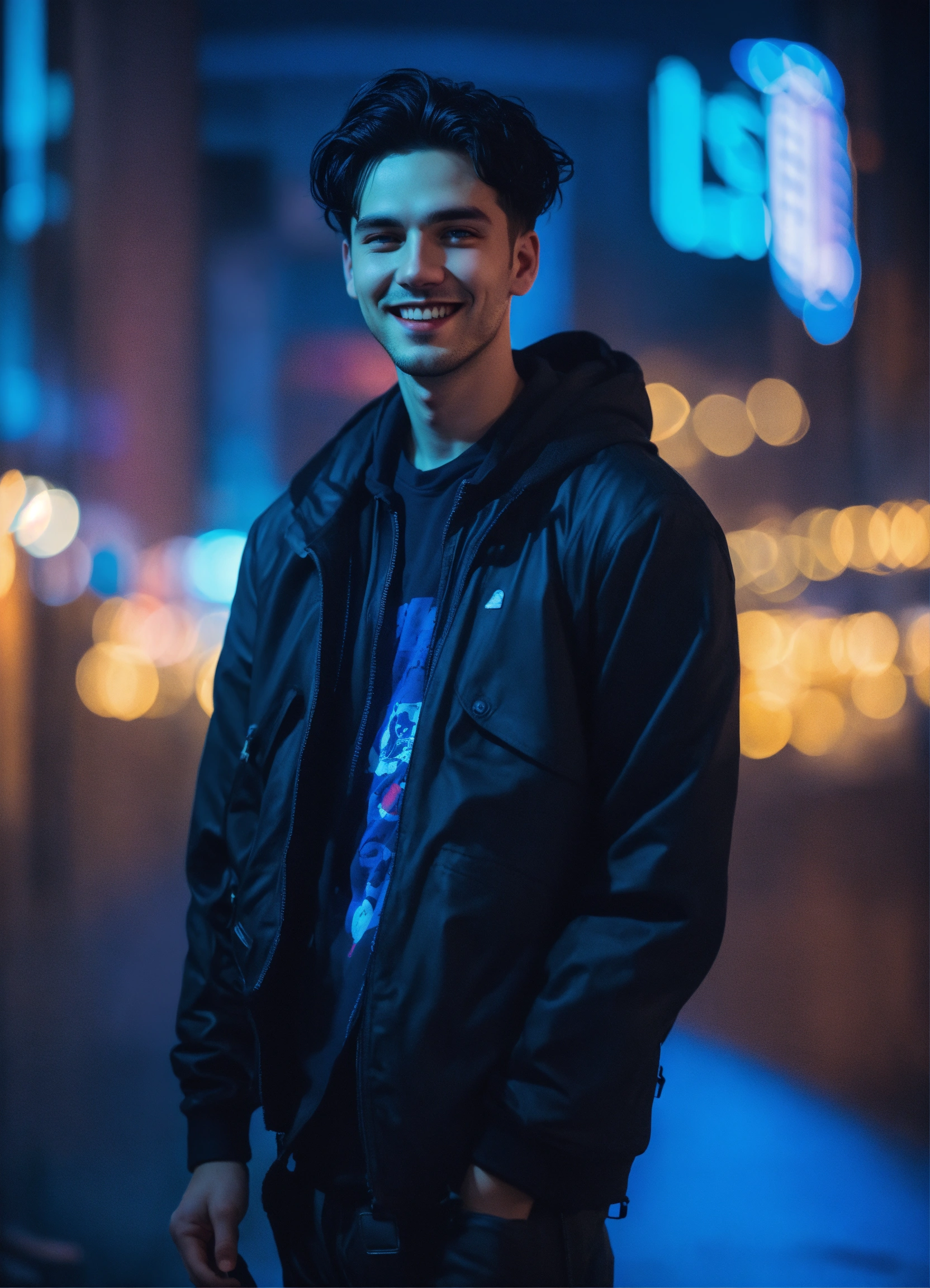 Lexica - Night time portrait of pale russian young man 27 years old ...