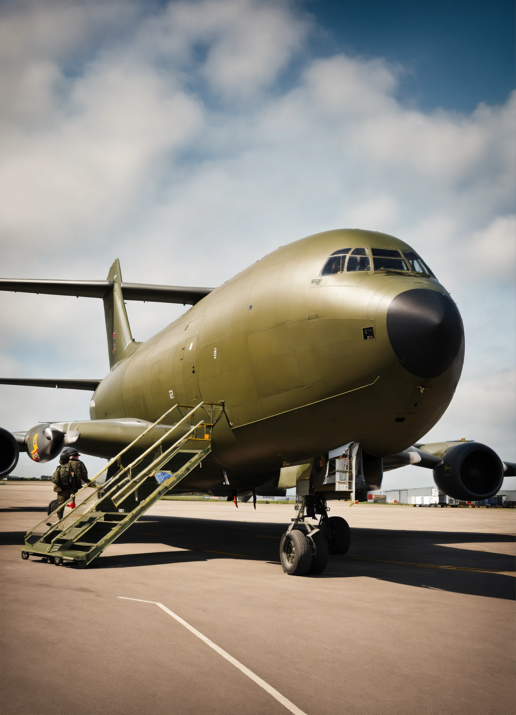 Lexica - English Modern military cargo plane with rear loading ramp
