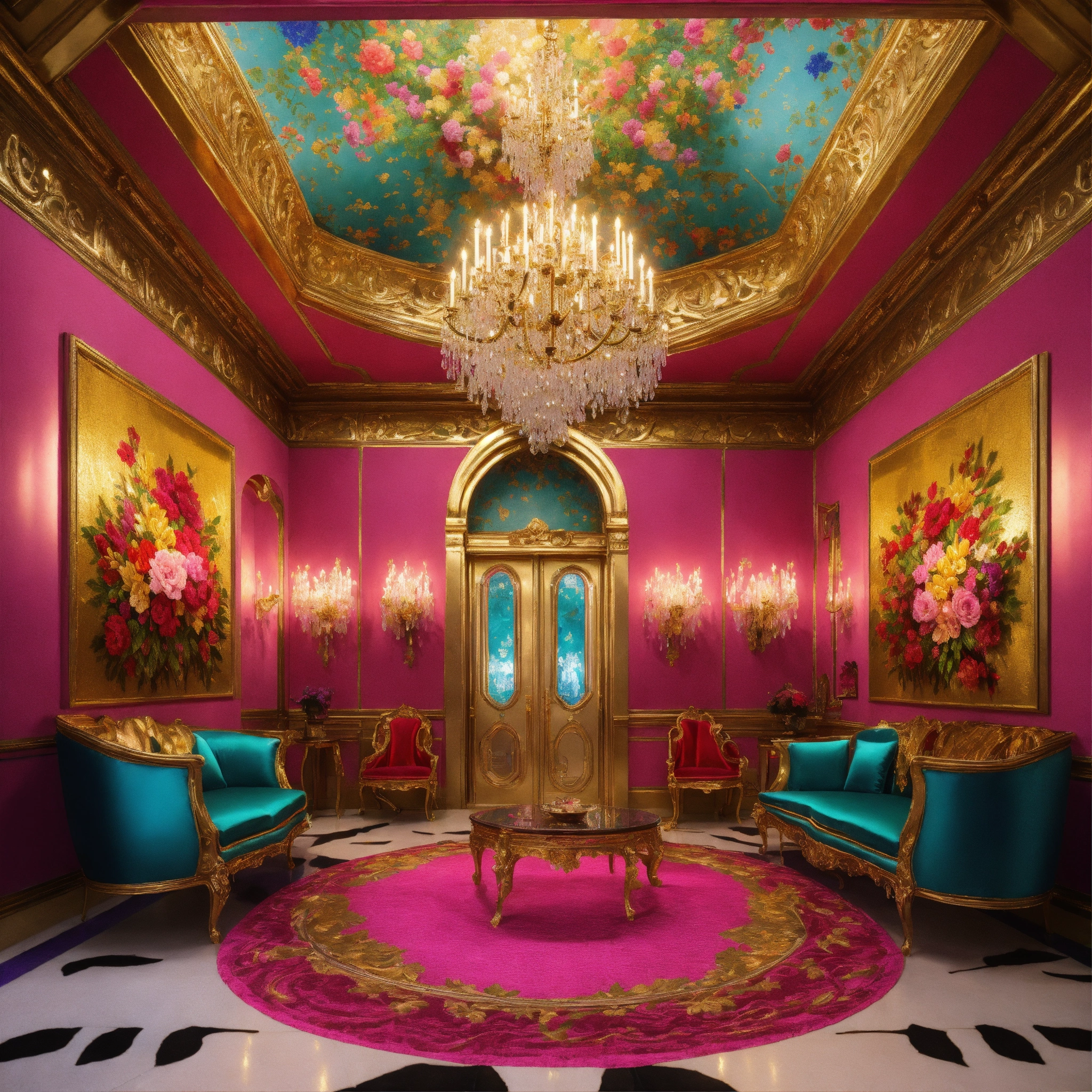 Lexica - Futuristic beautiful French mansion interior sitting room ...