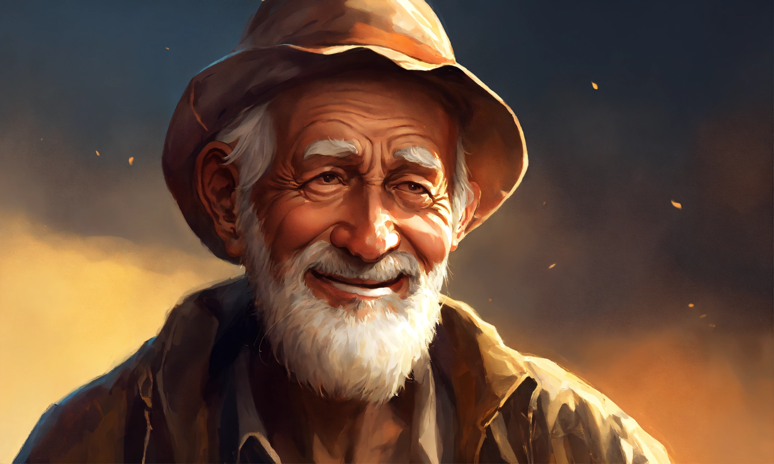 Lexica - A very poor old man with an innocent smile on his face, in the ...
