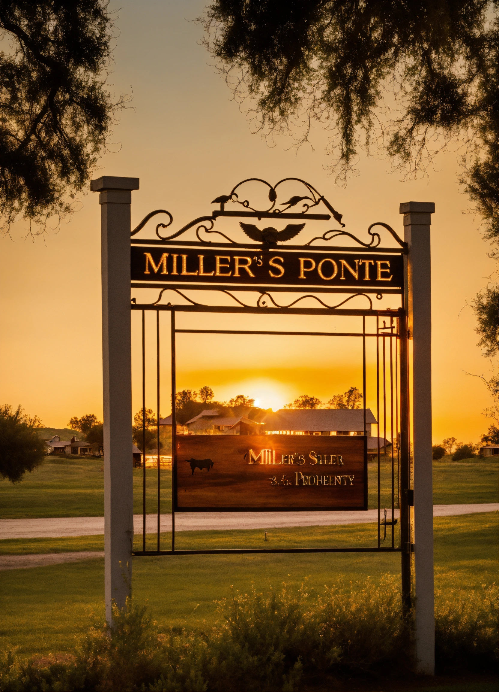 Lexica - A nice ranch sign that says Miller’s Pointe, gated property