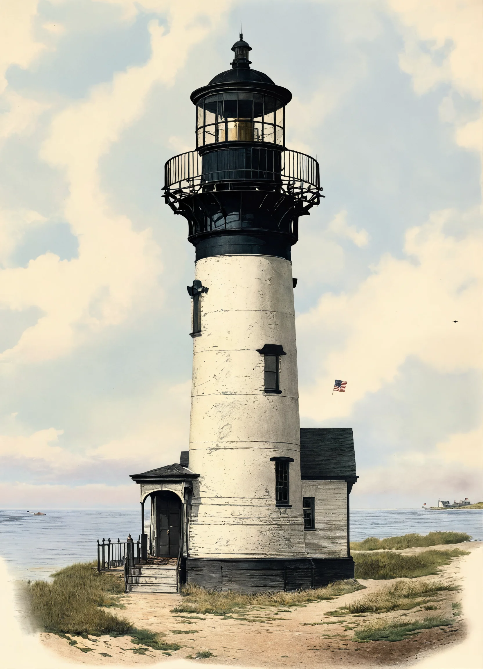 Lexica - 1900s historic rendering of an old lighthouse