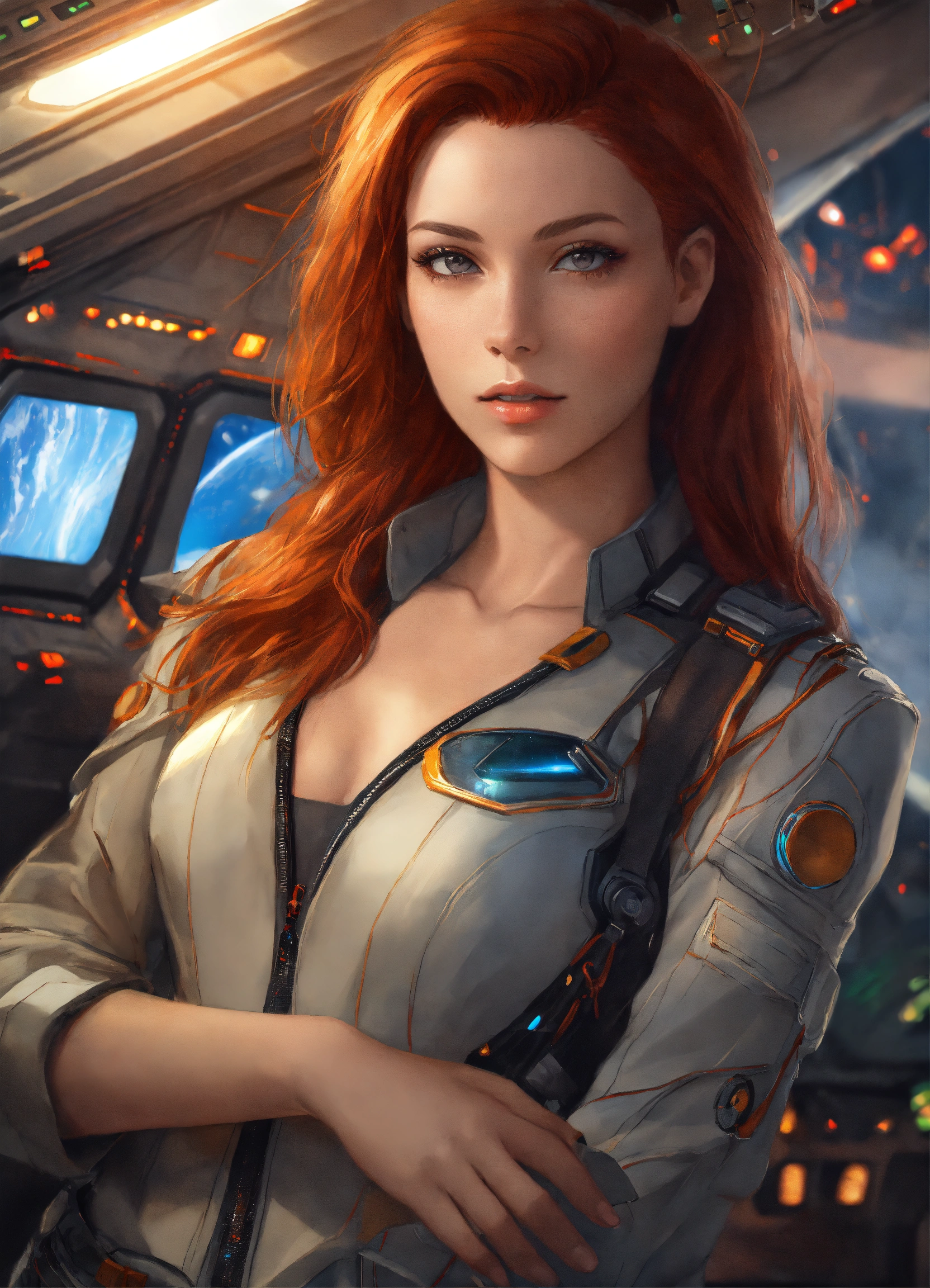 Lexica - Portrait, ultra realistic, beautiful android girl with auburn ...