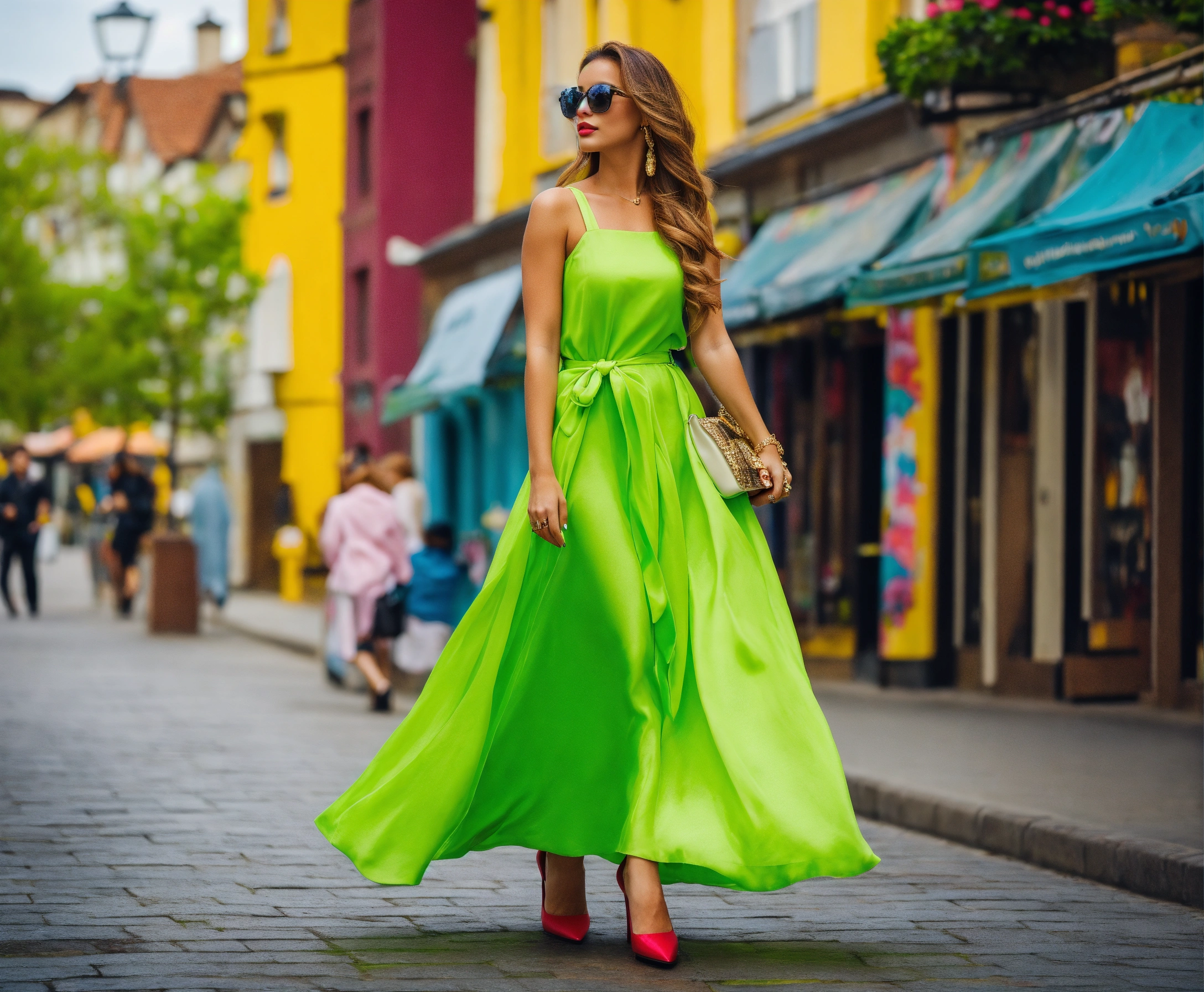 Lexica - A stunning woman wearing bright spring colors